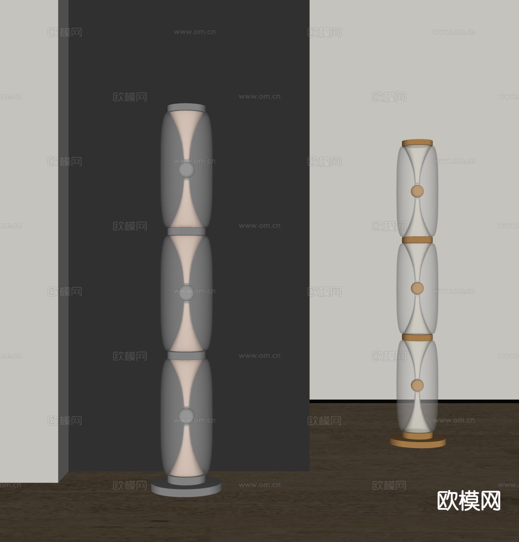 现代落地灯su模型