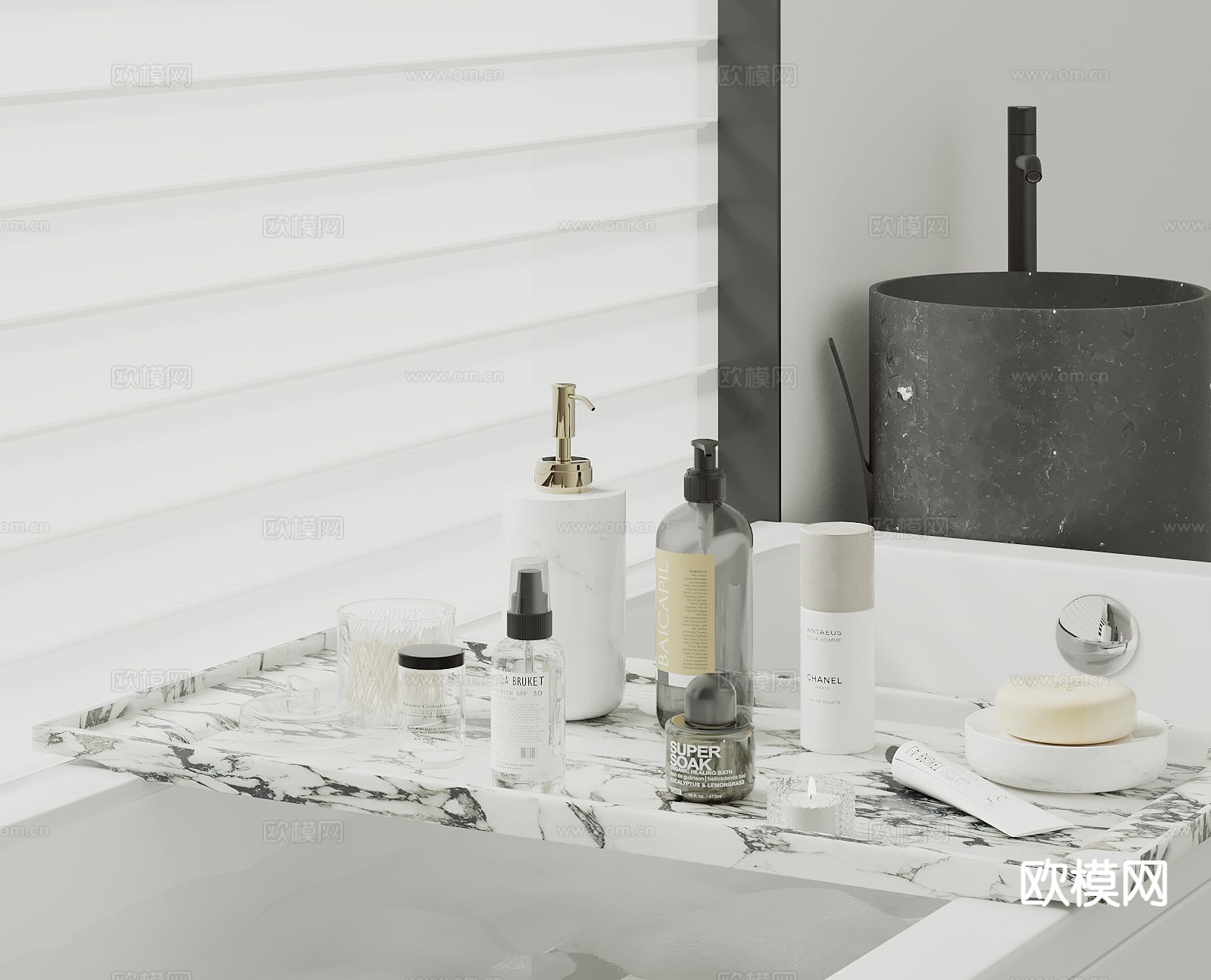 洗浴用品 香皂 洗发水 洗面奶su模型下载（渲染图2）