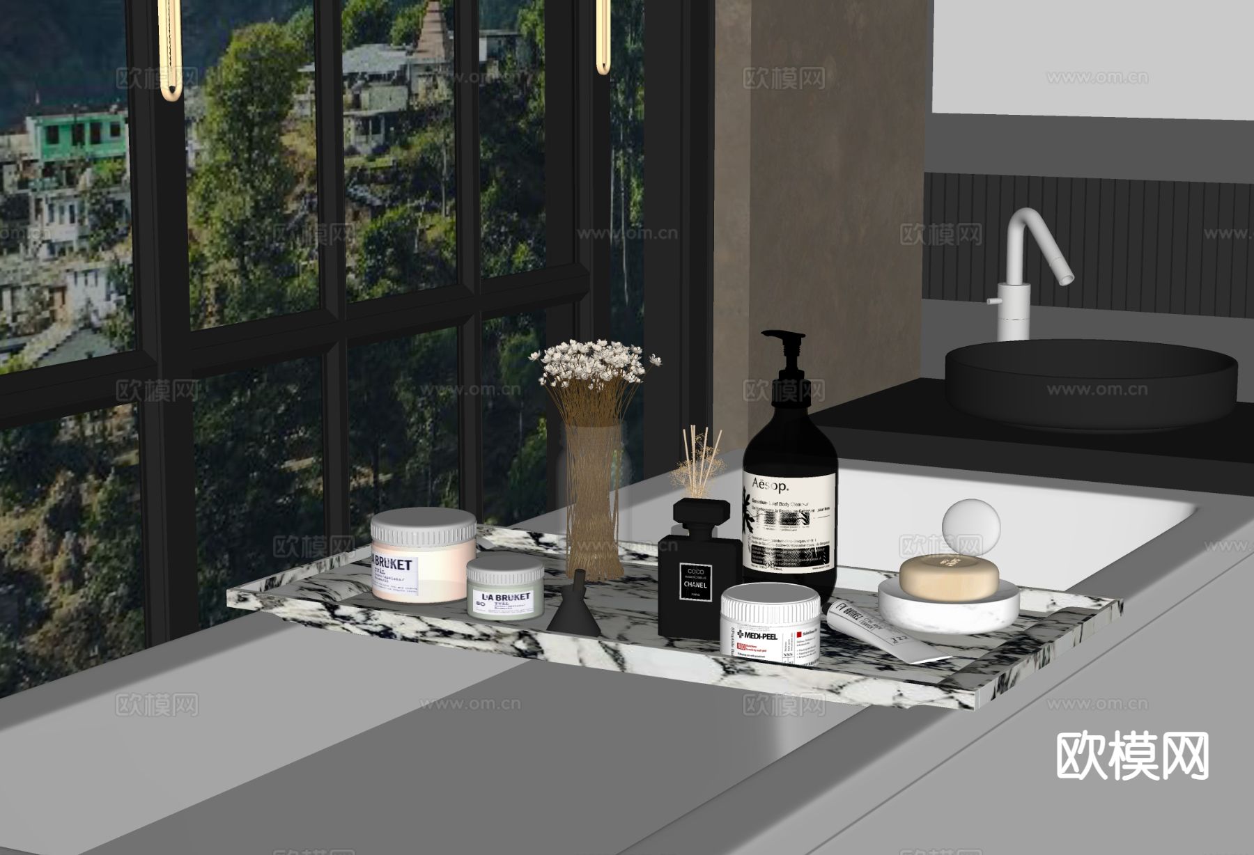 洗浴用品 洗发水 香薰 香皂su模型下载（渲染图1）