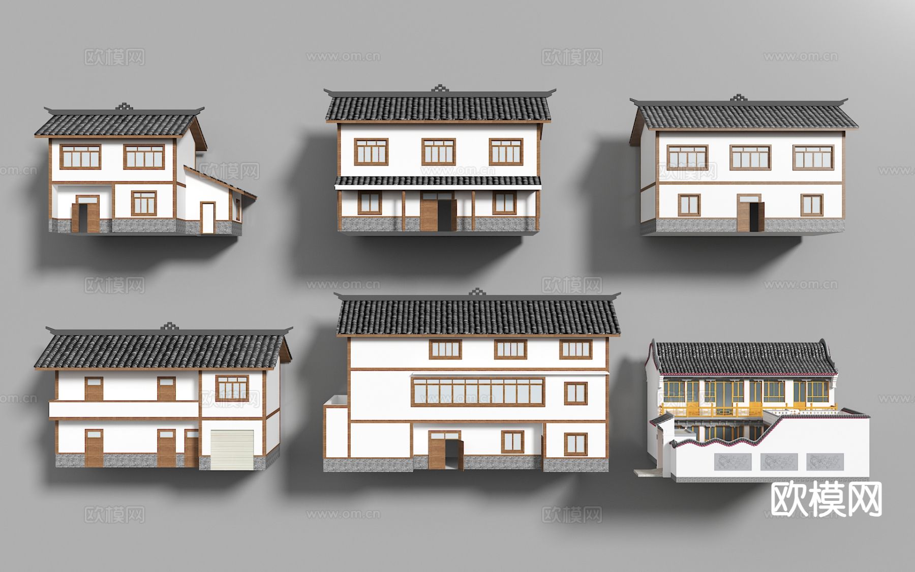 新中式农村自建房 民房 仿古建筑 古建民宅3d模型