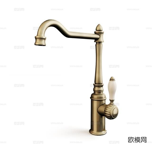 美式水龙头3d模型下载（渲染图1）