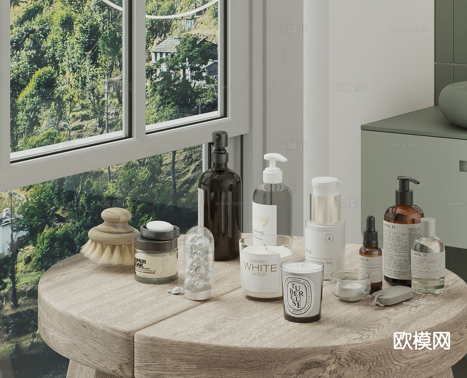 洗浴用品 洗发水 沐浴露 香薰su模型下载（渲染图2）