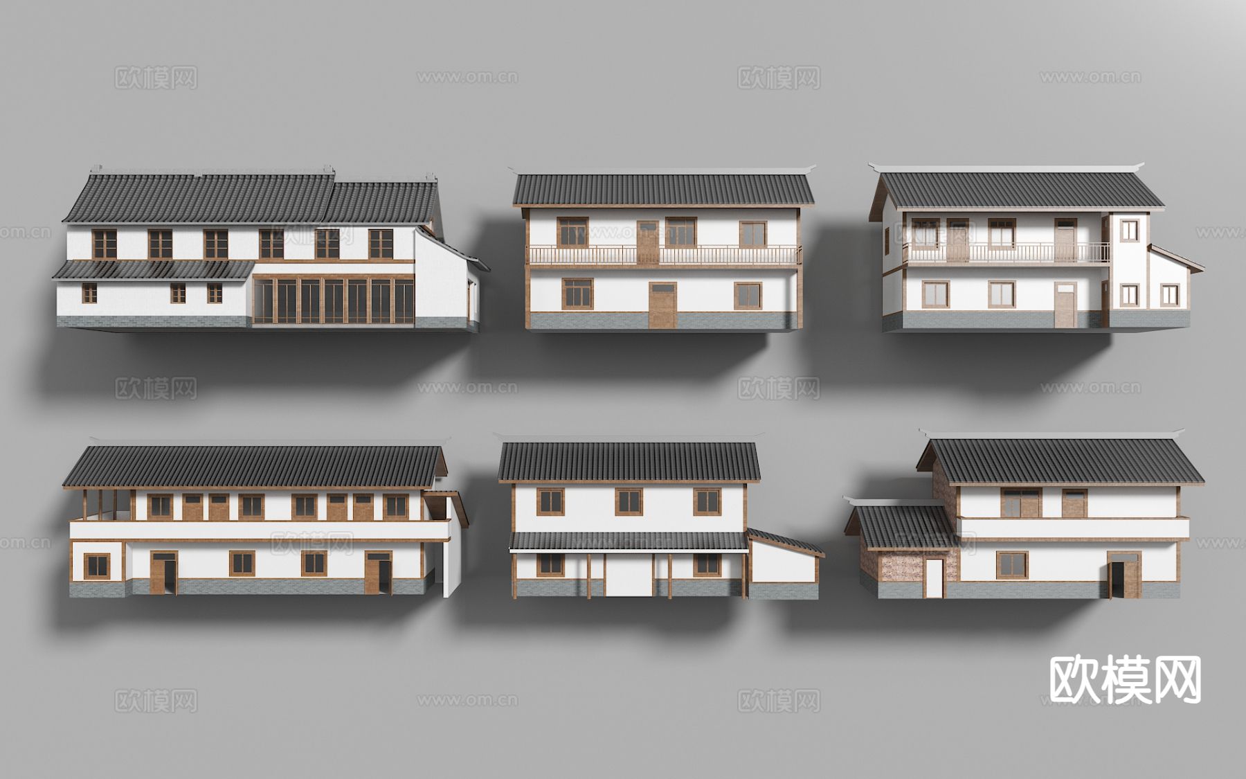 新中式农村自建房 民房 仿古建筑 古建民宅3d模型