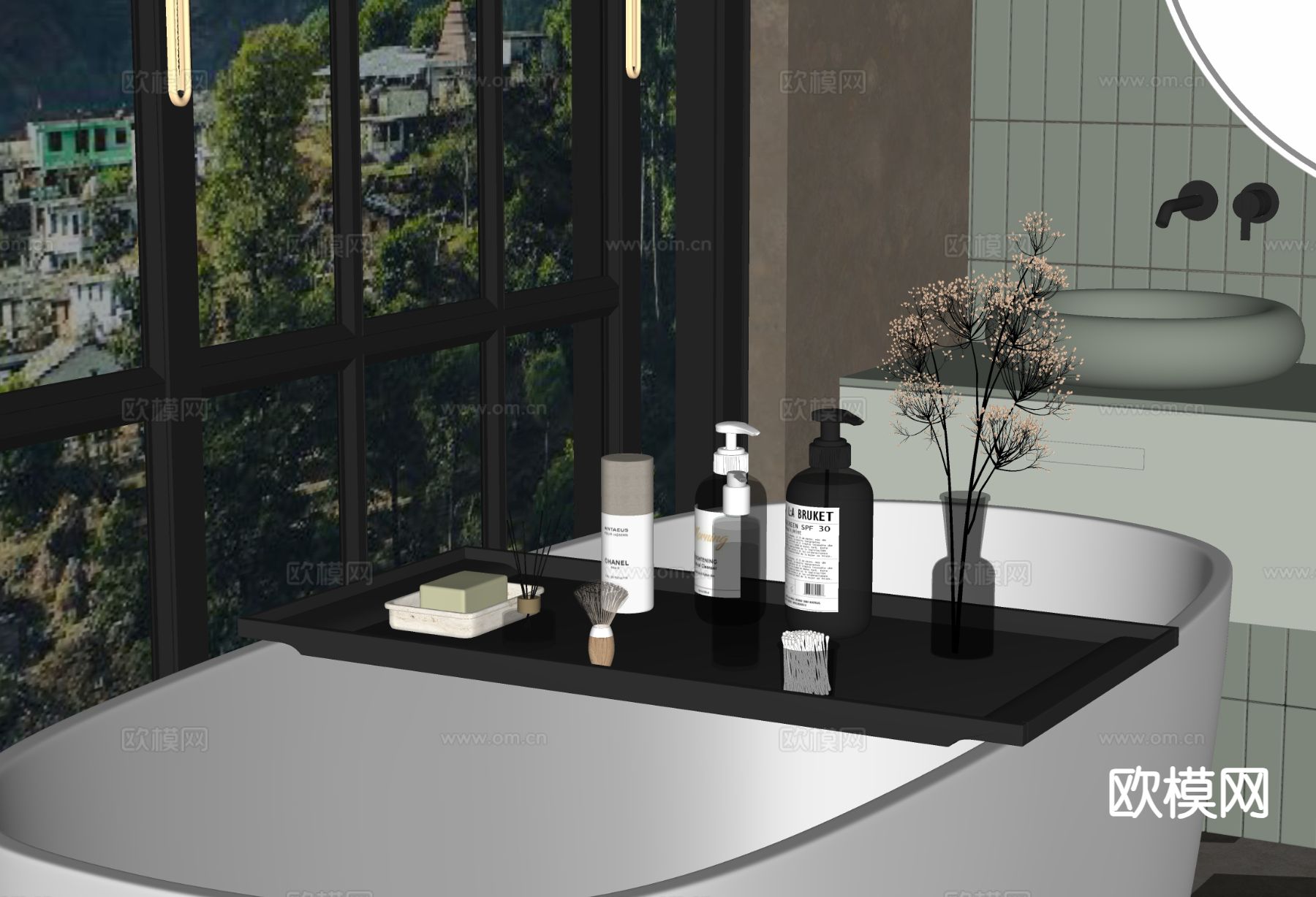 洗浴用品 洗发水 沐浴露 香皂su模型下载（渲染图1）