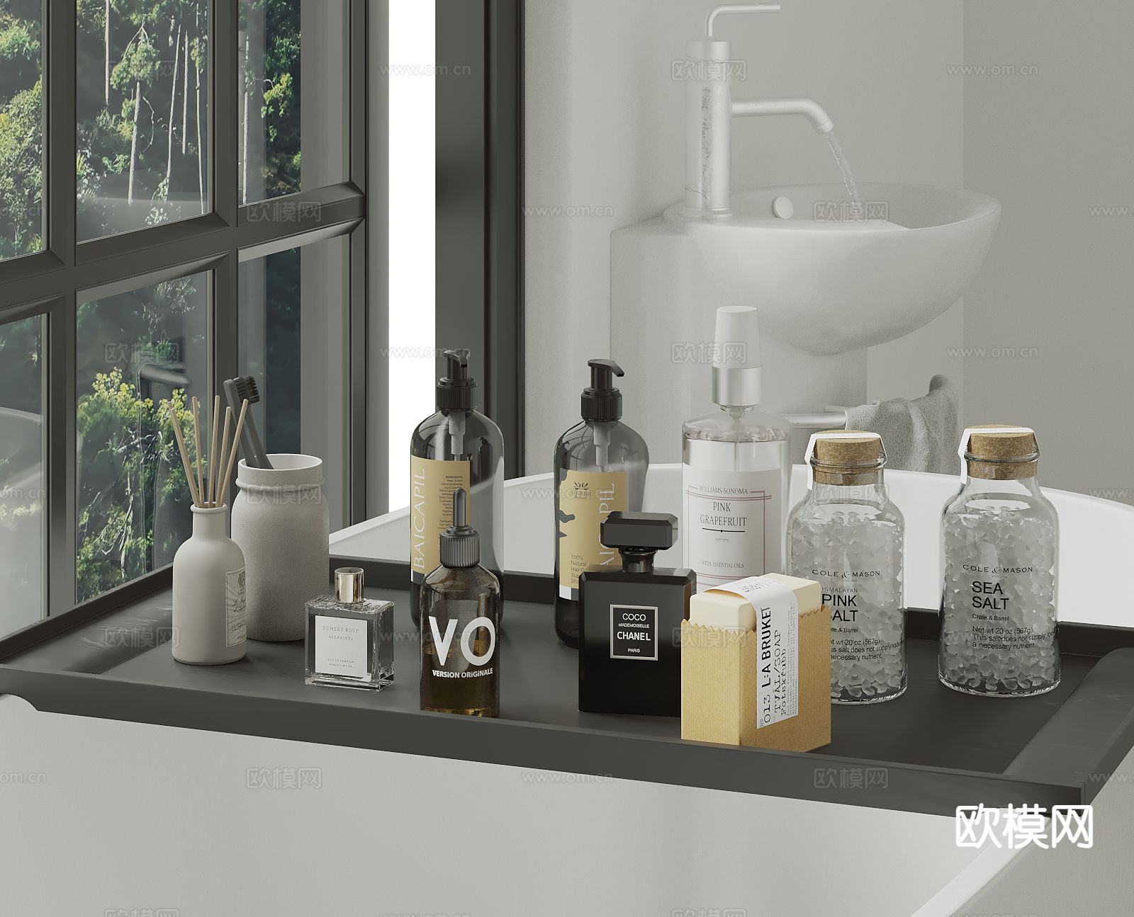 洗浴用品 香皂 洗发水 沐浴露su模型下载（渲染图2）