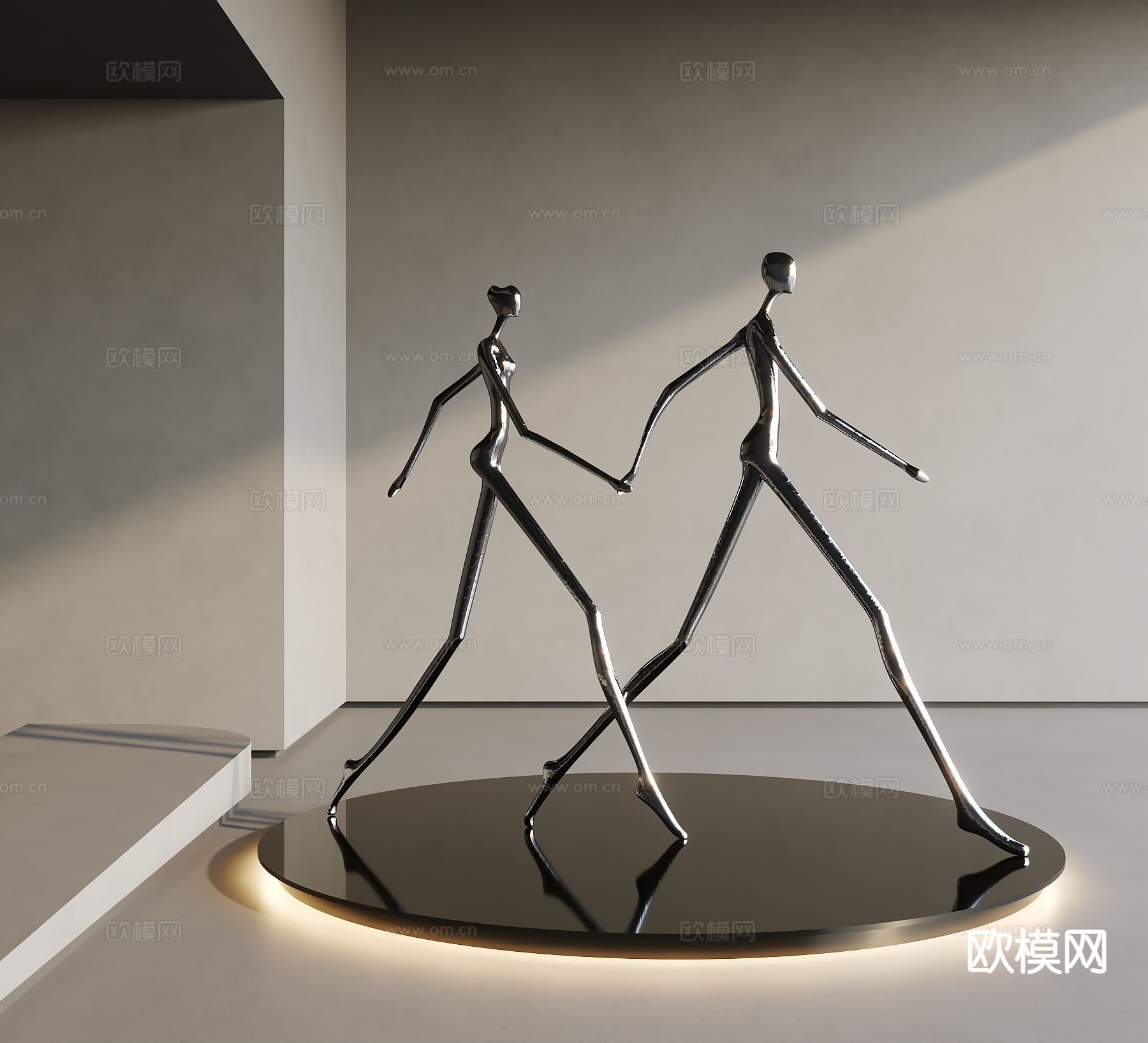 现代人形雕塑su模型