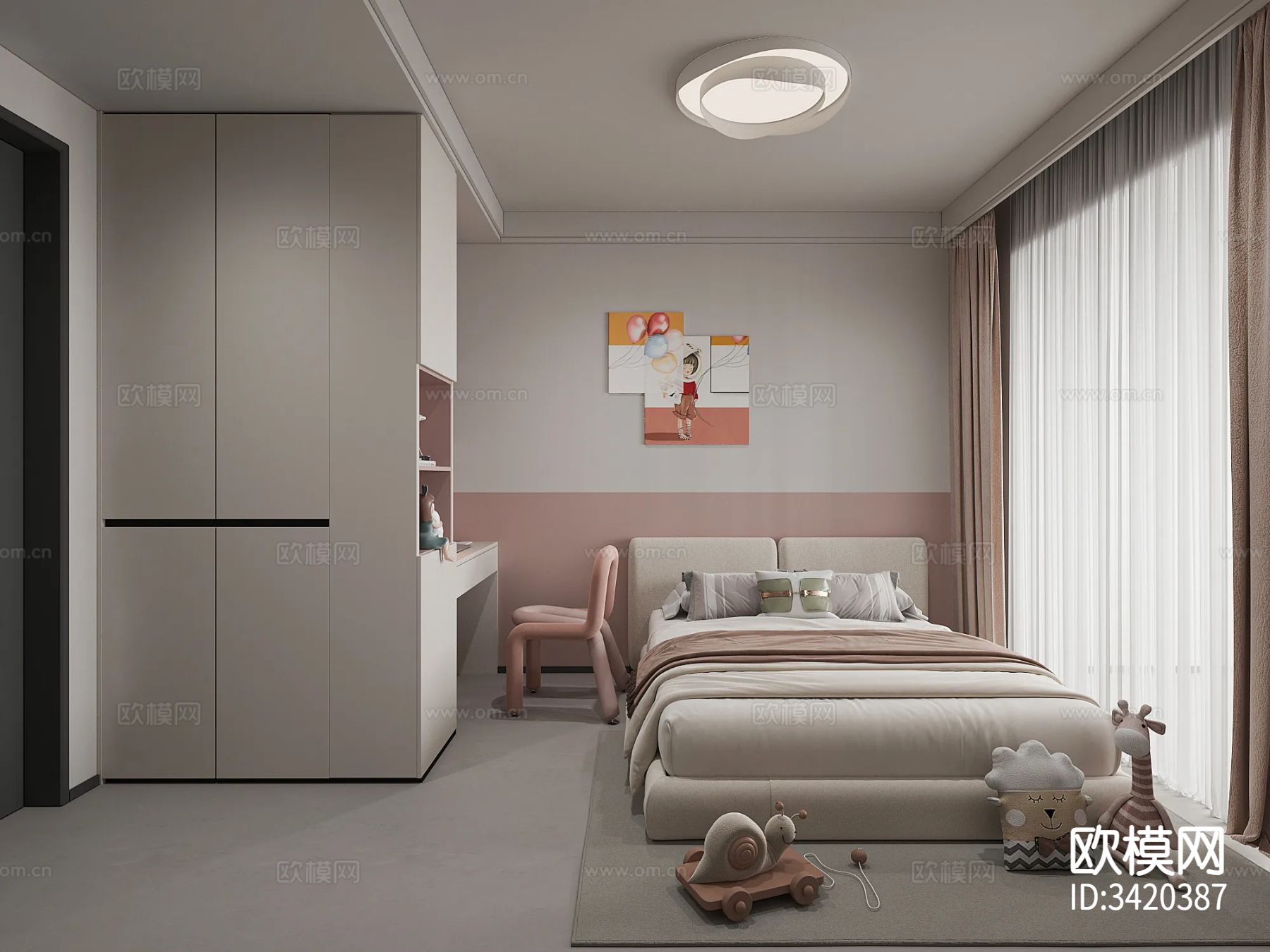 简约黑白平层客餐厅装修效果图下载（渲染图9）