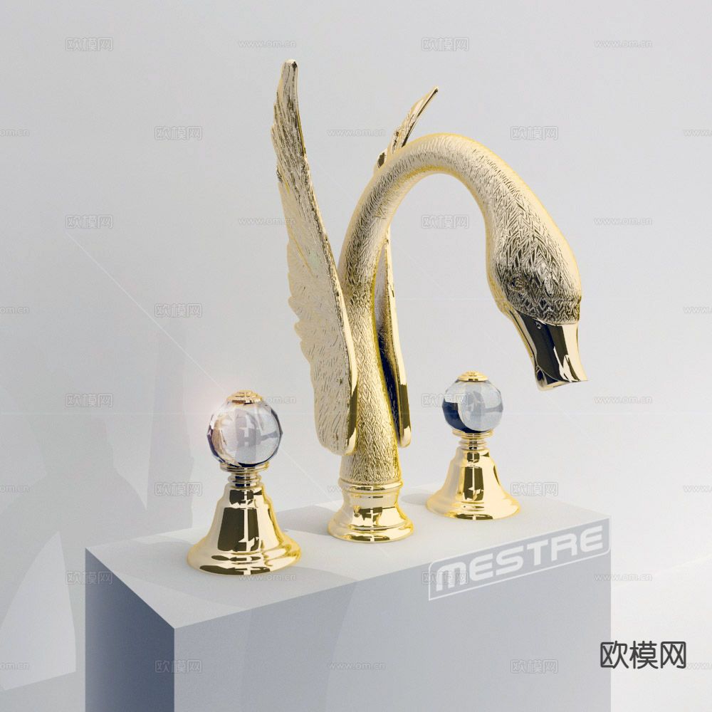 美式水龙头 天鹅水龙头3d模型下载
