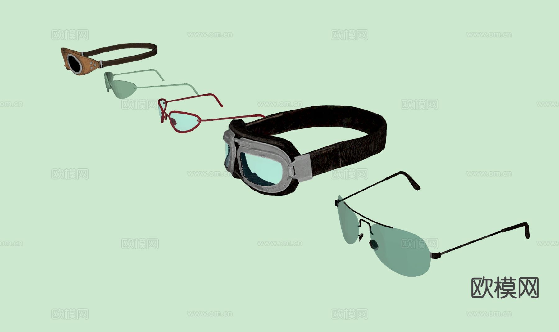 装饰眼镜 眼镜道具su模型下载（渲染图1）
