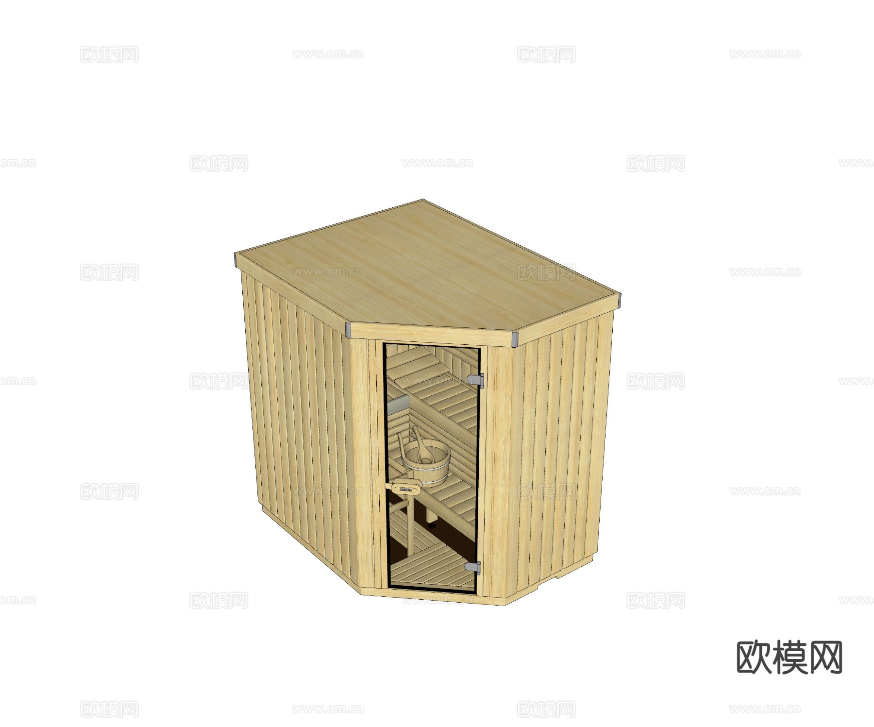 现代桑拿房 汗蒸馆su模型下载（渲染图1）