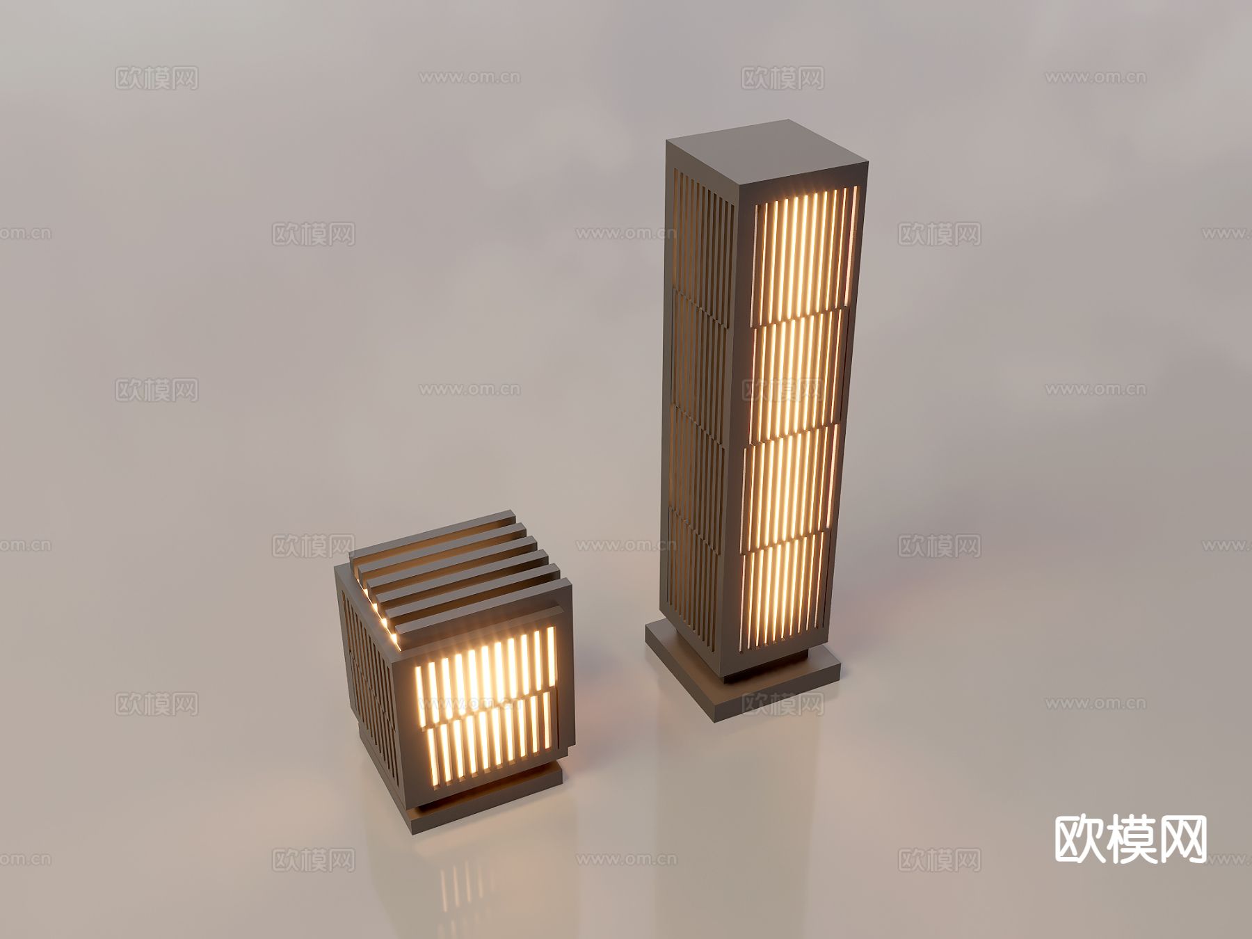 中式景观灯 草坪灯 庭院灯3d模型下载