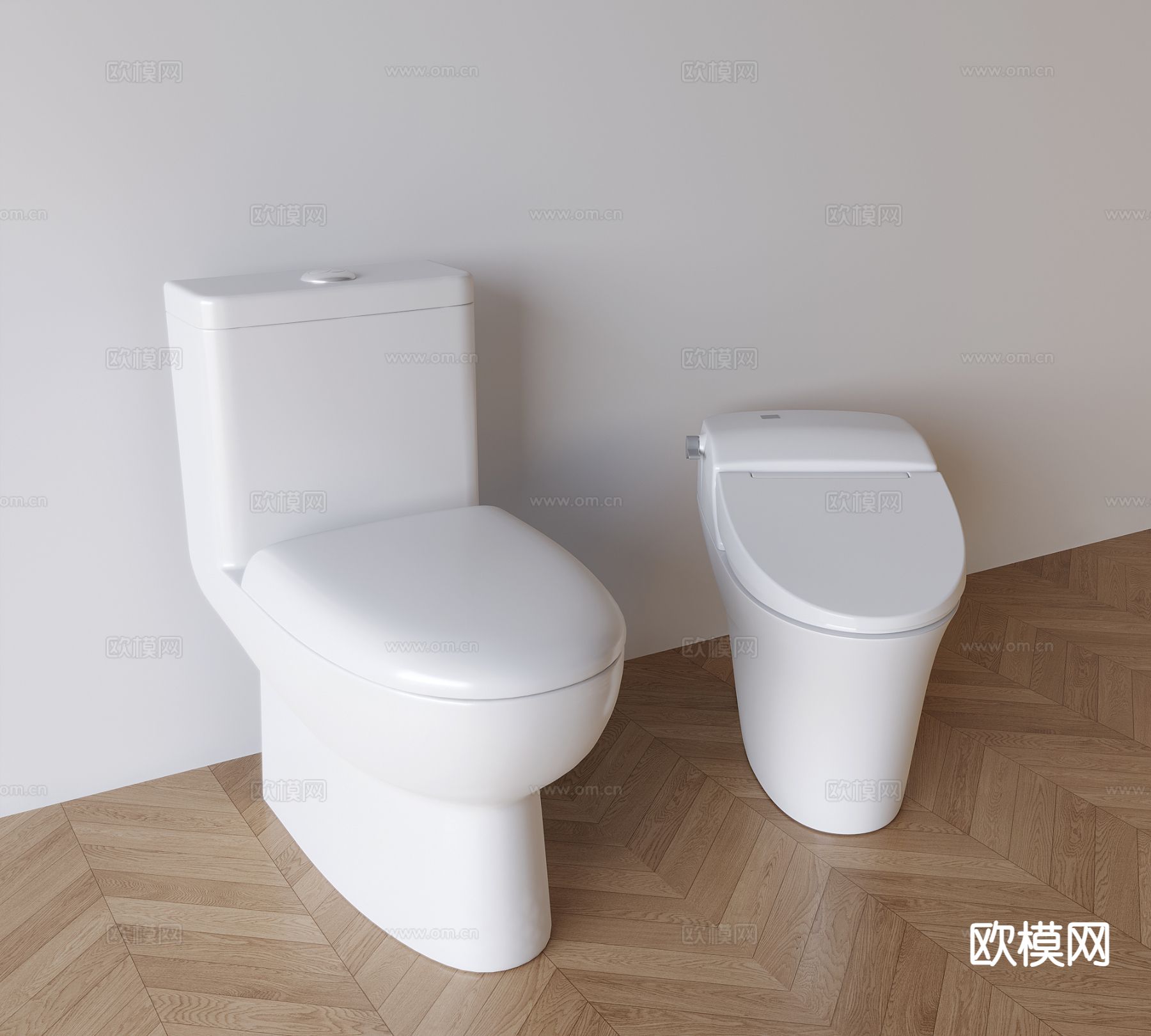 现代智能马桶 陶瓷坐便器 贮水式马桶3d模型下载