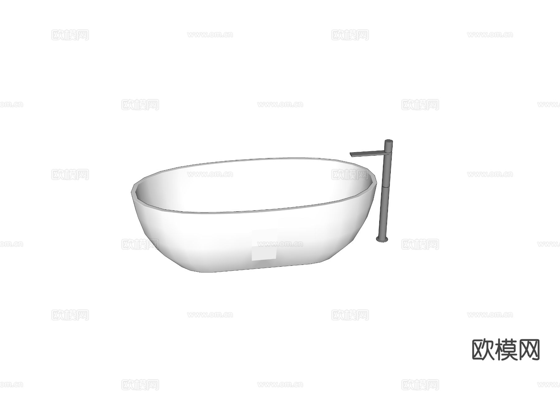 独立浴缸su模型下载（渲染图1）
