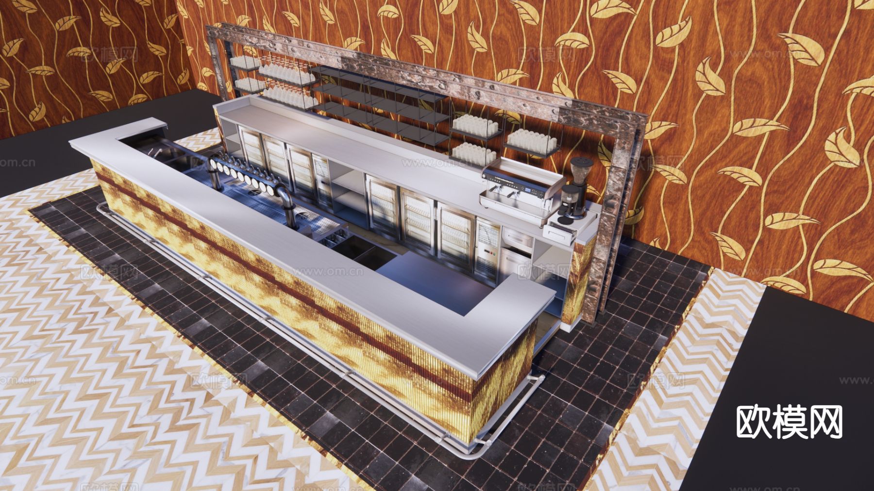 酒吧操作台su模型下载（渲染图4）