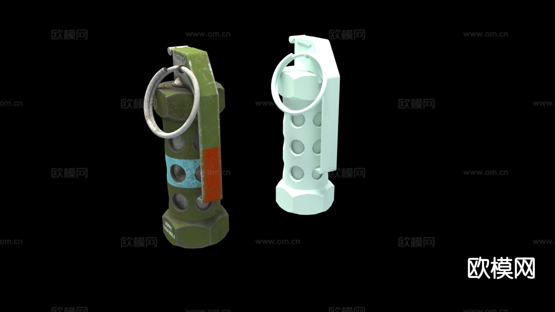 手榴弹 炸弹 武器su模型下载（渲染图2）