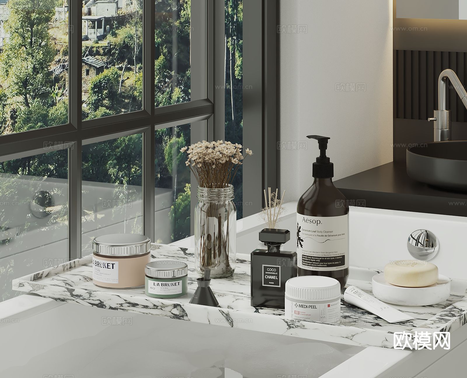 洗浴用品 洗发水 香薰 香皂su模型下载（渲染图2）