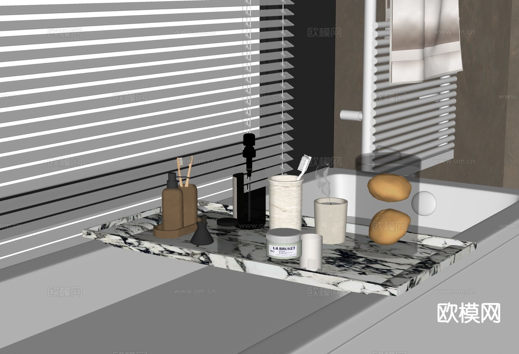 洗浴用品 洗发水 牙刷 沐浴露下载（渲染图1）