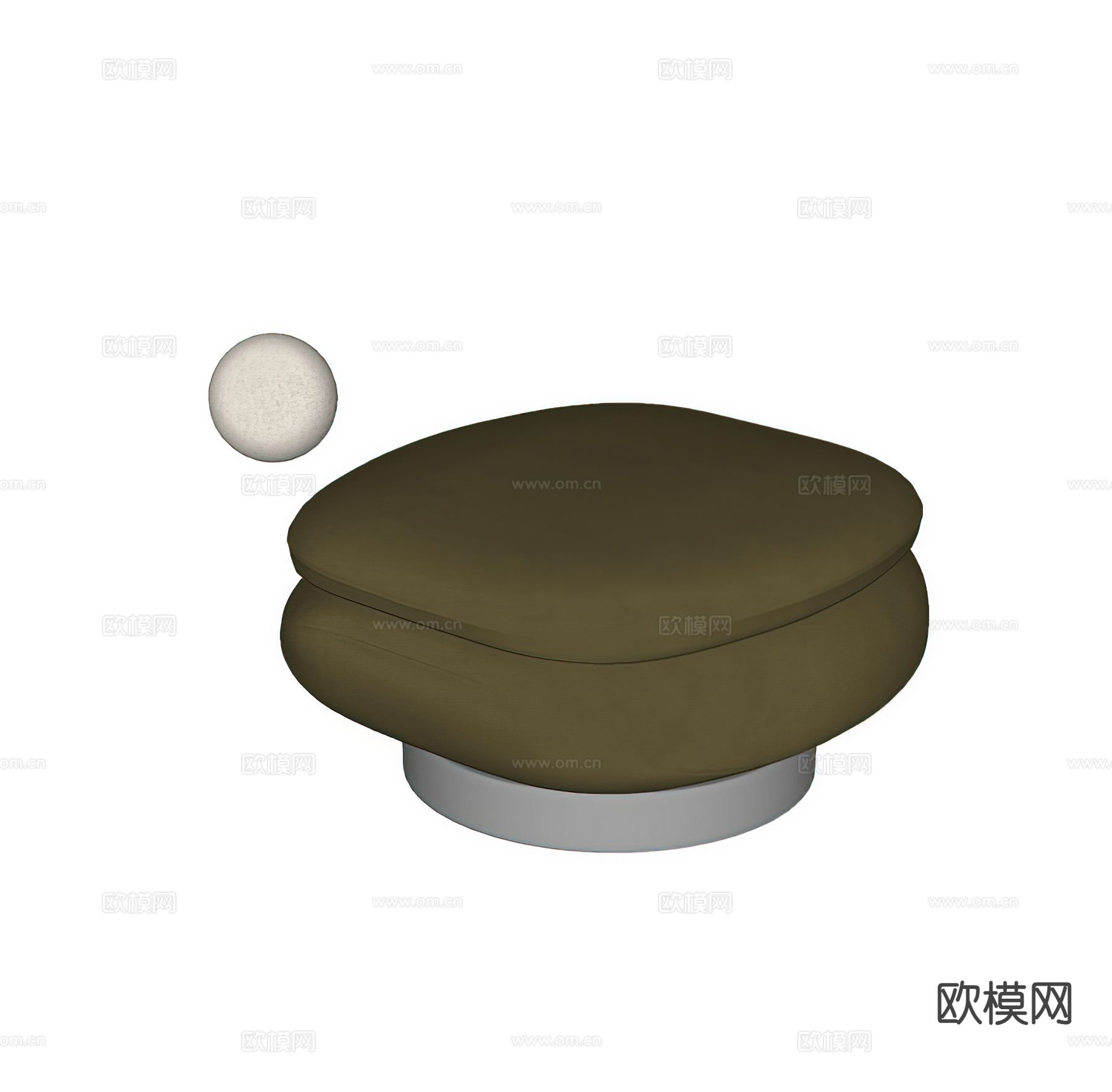 minotti 现代沙发凳su模型下载（渲染图1）