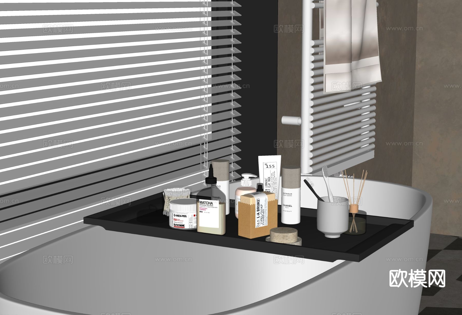 洗浴用品 洗发水 沐浴露 香皂su模型下载（渲染图1）