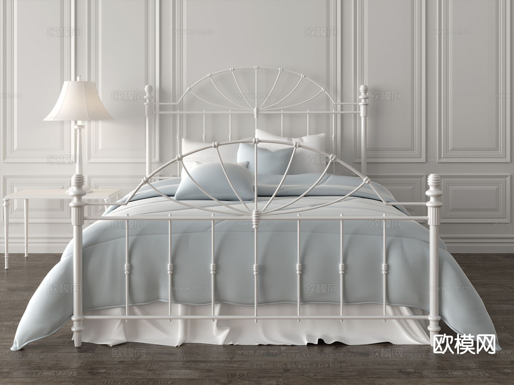 欧式公主床 儿童床su模型下载（渲染图3）