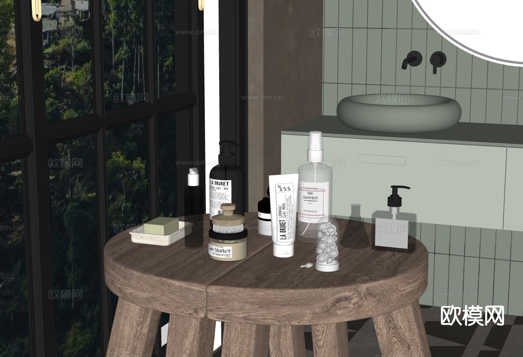 洗浴用品 洗发水 沐浴露 香皂su模型下载（渲染图1）