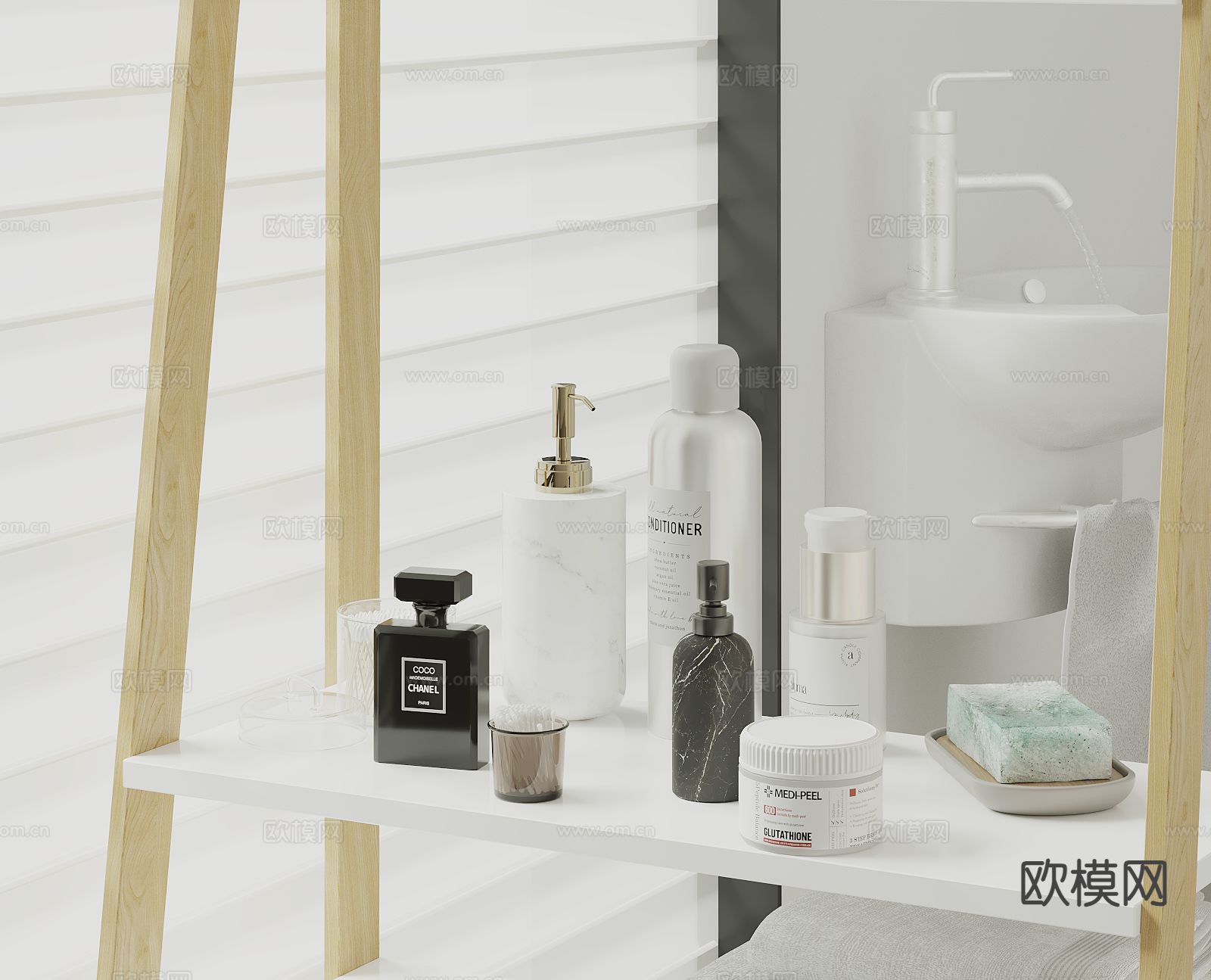 洗浴用品 洗发水 沐浴露 香皂su模型下载（渲染图2）