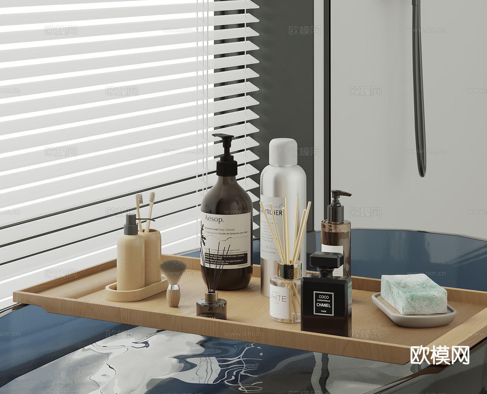 洗浴用品 洗发水 沐浴露 香皂su模型下载（渲染图2）