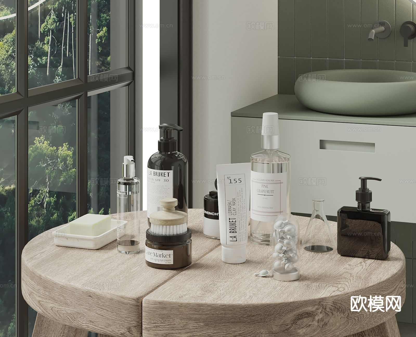 洗浴用品 洗发水 沐浴露 香皂su模型下载（渲染图2）