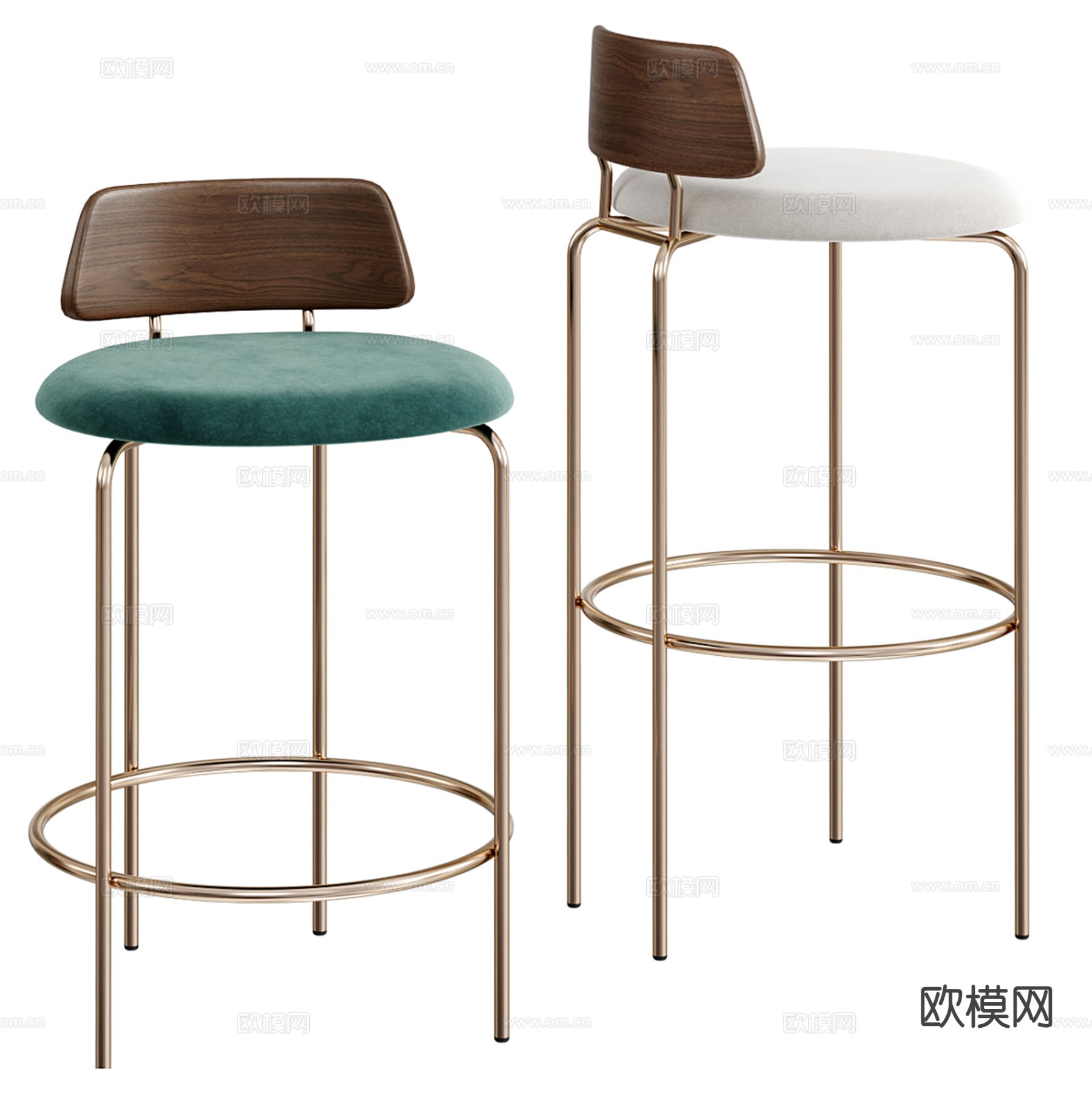轻奢吧椅 吧凳su模型下载（渲染图2）