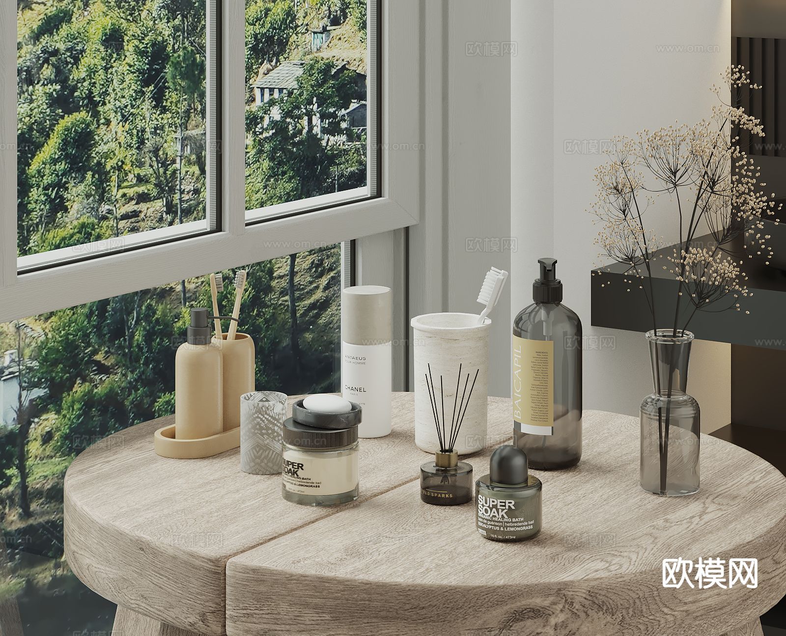 洗浴用品 洗发水 沐浴露 香皂su模型下载（渲染图2）