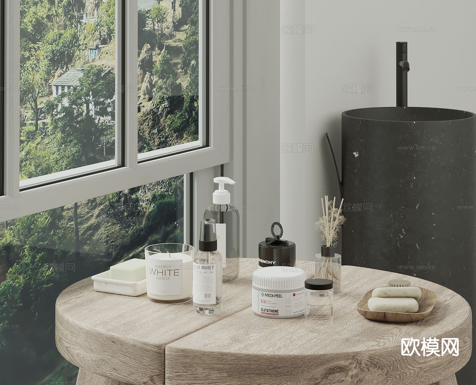 洗浴用品 洗发水 沐浴露 香皂su模型下载（渲染图2）