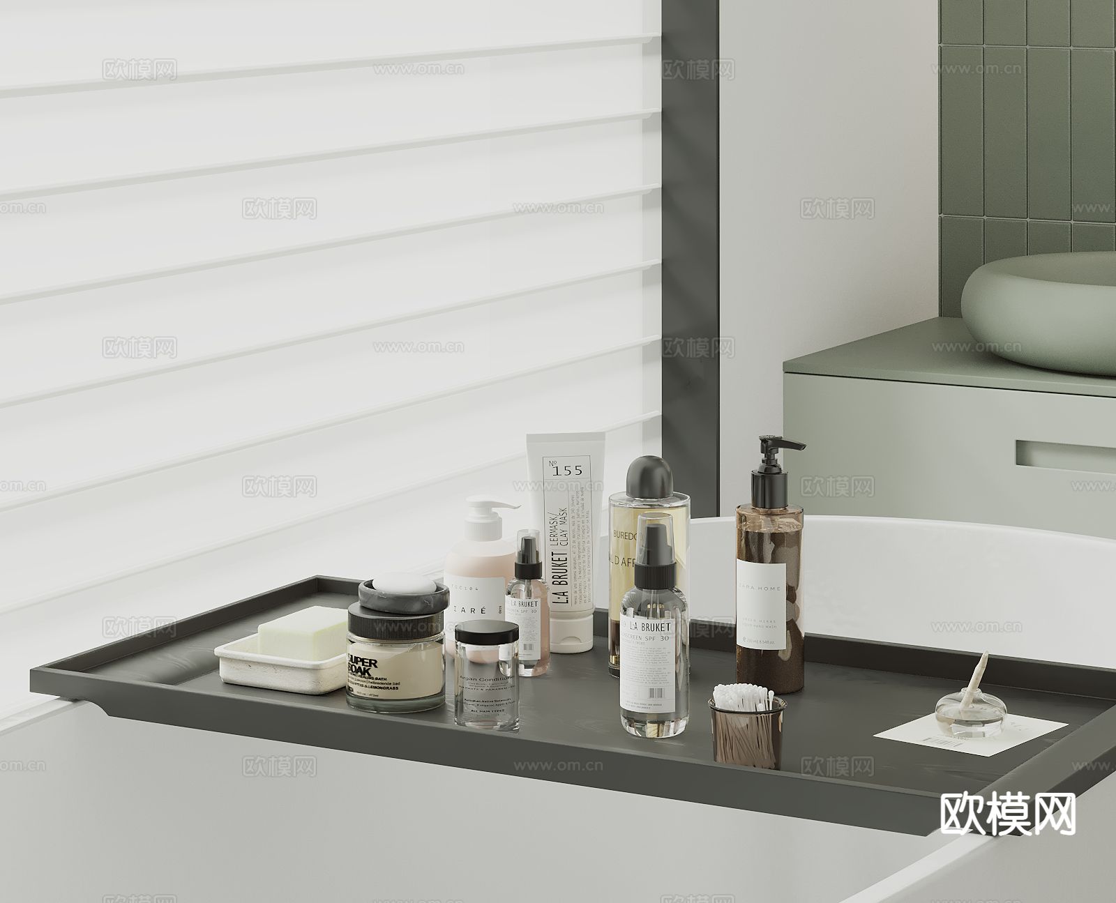 洗浴用品 洗发水 沐浴露 香皂su模型下载（渲染图2）