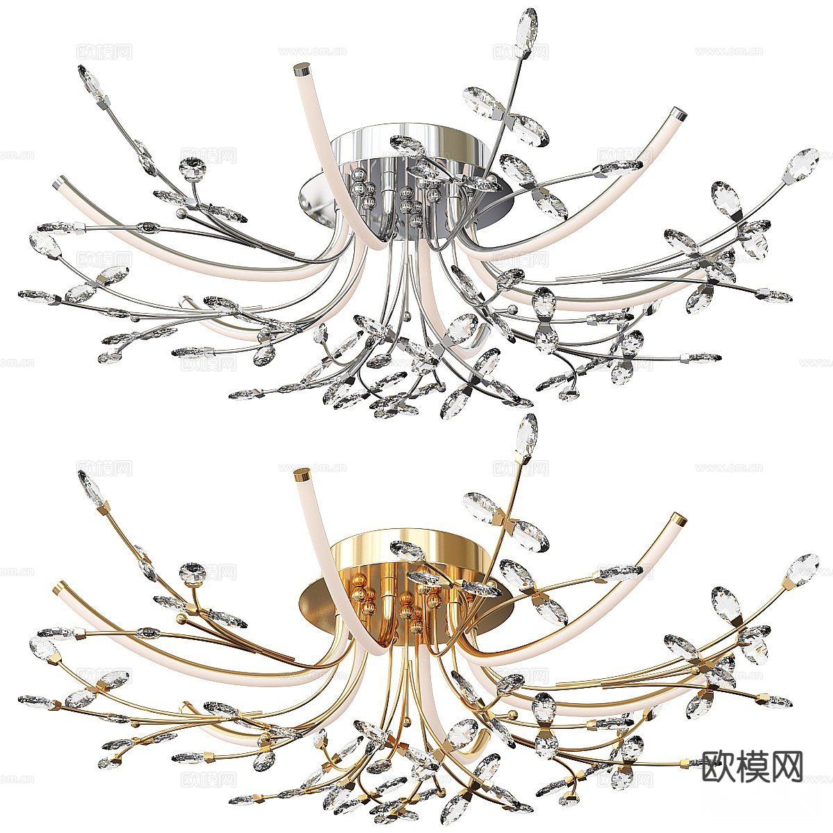 现代枝形吊灯 水晶吊灯3d模型
