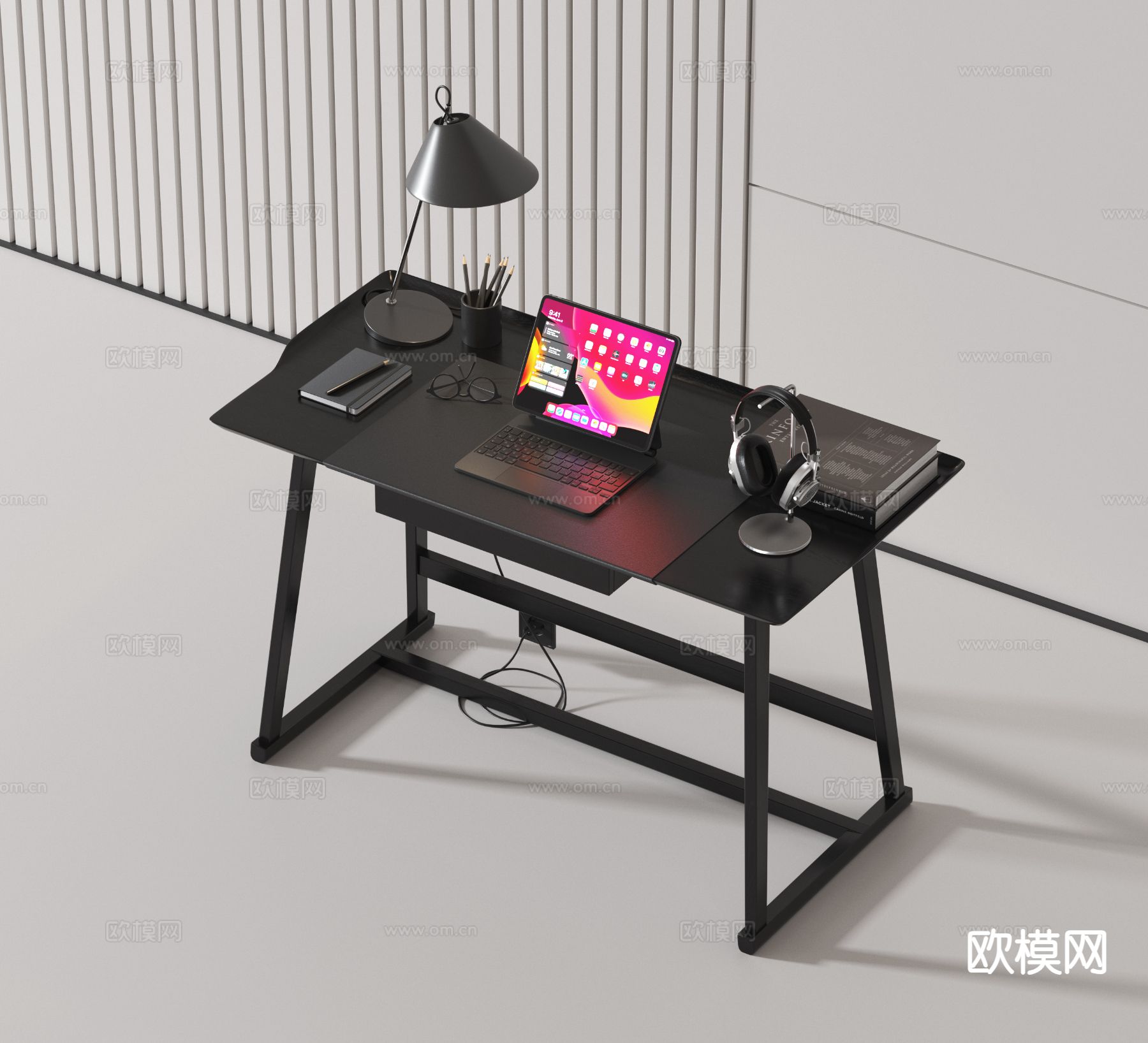 现代书桌3d模型