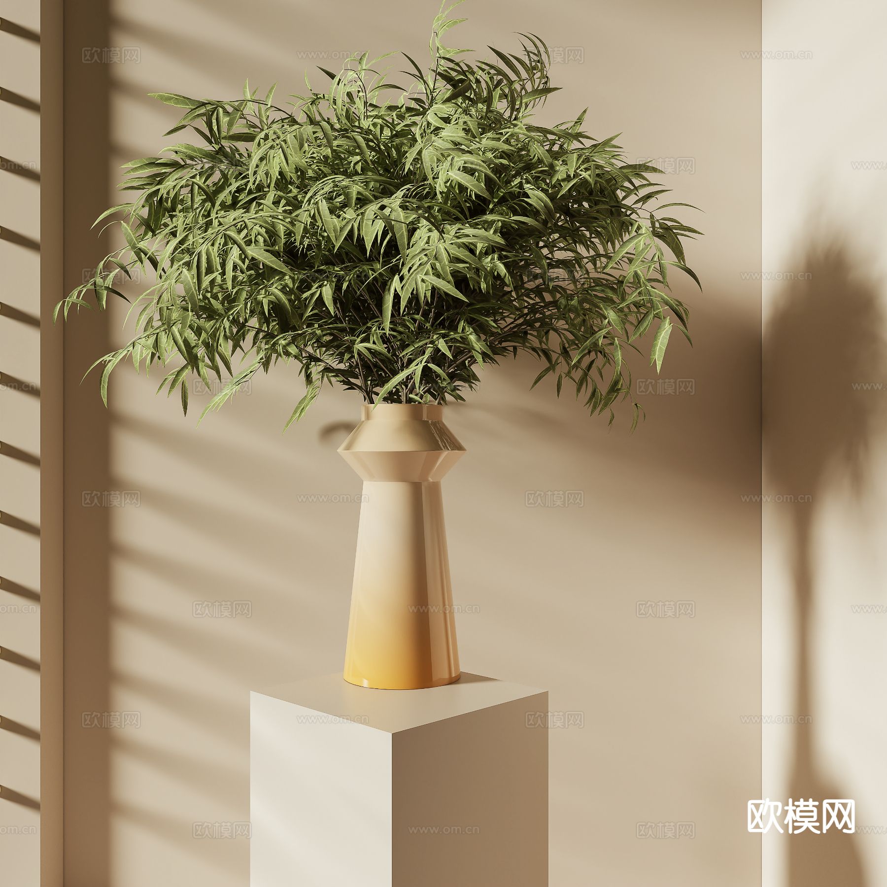 花瓶 花艺 插花 水生植物3d模型