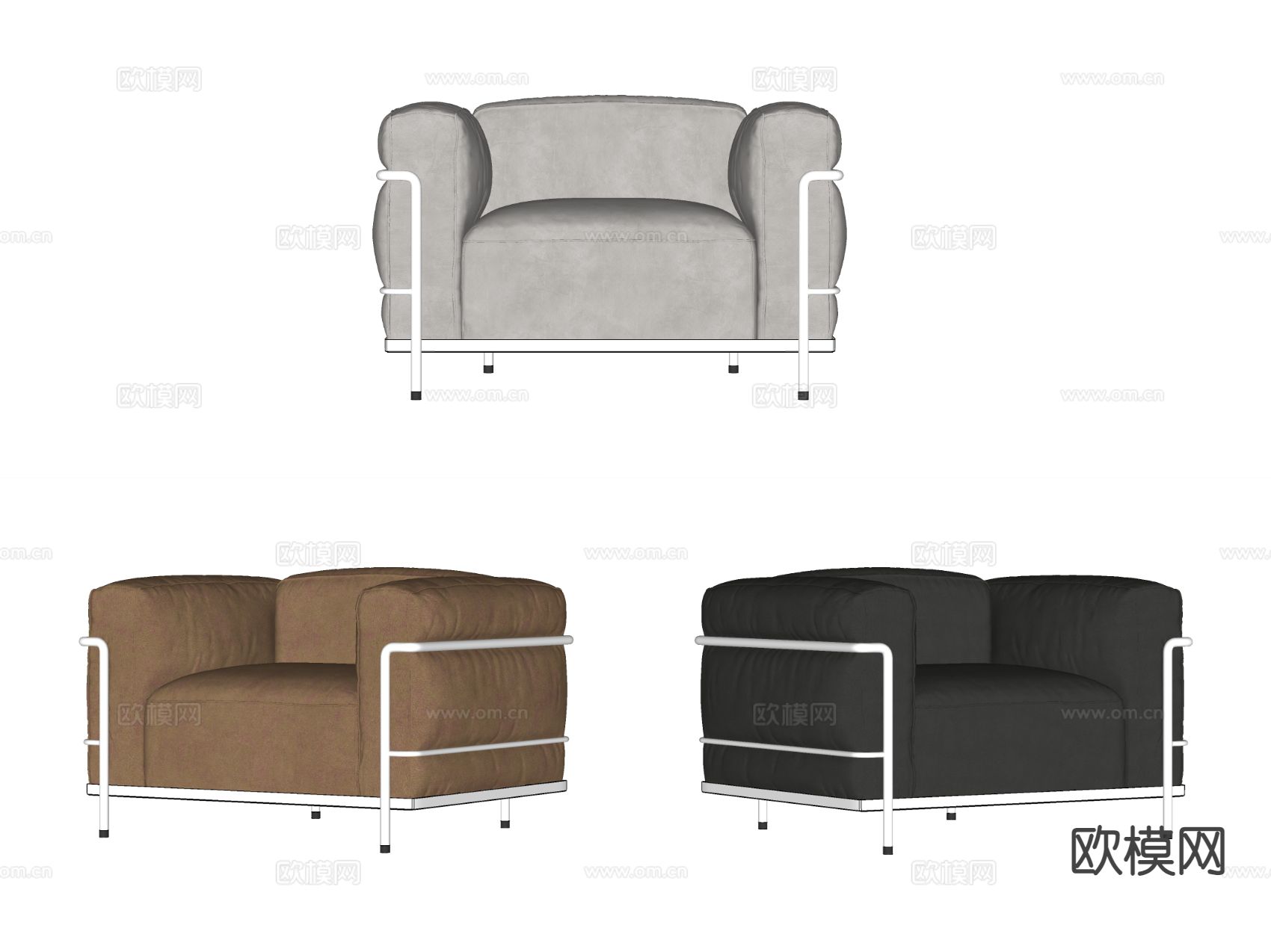 CASSINA 现代单人沙发su模型下载（渲染图1）