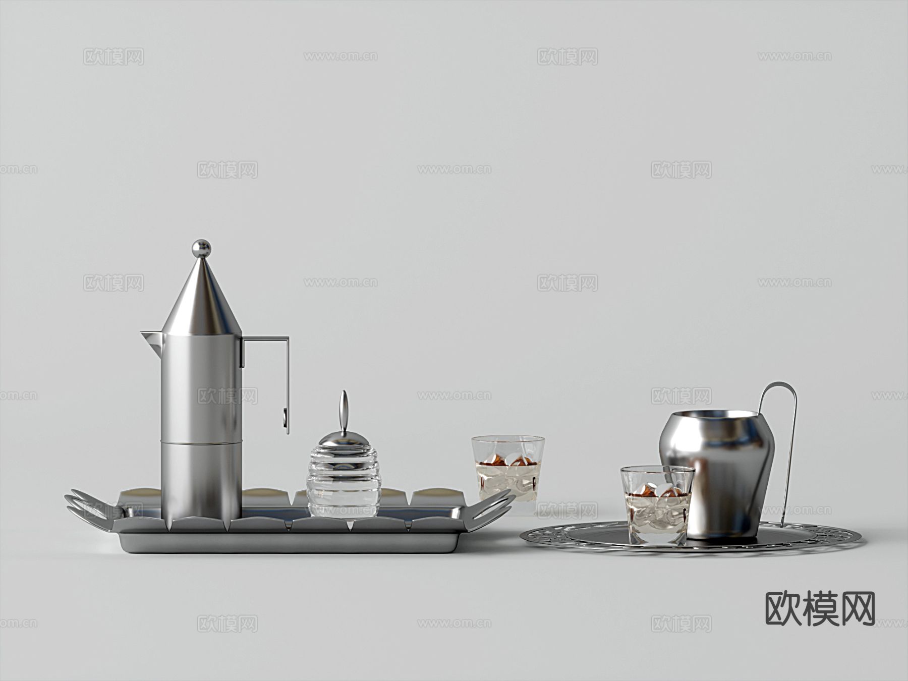 不锈钢餐具su模型下载（渲染图2）