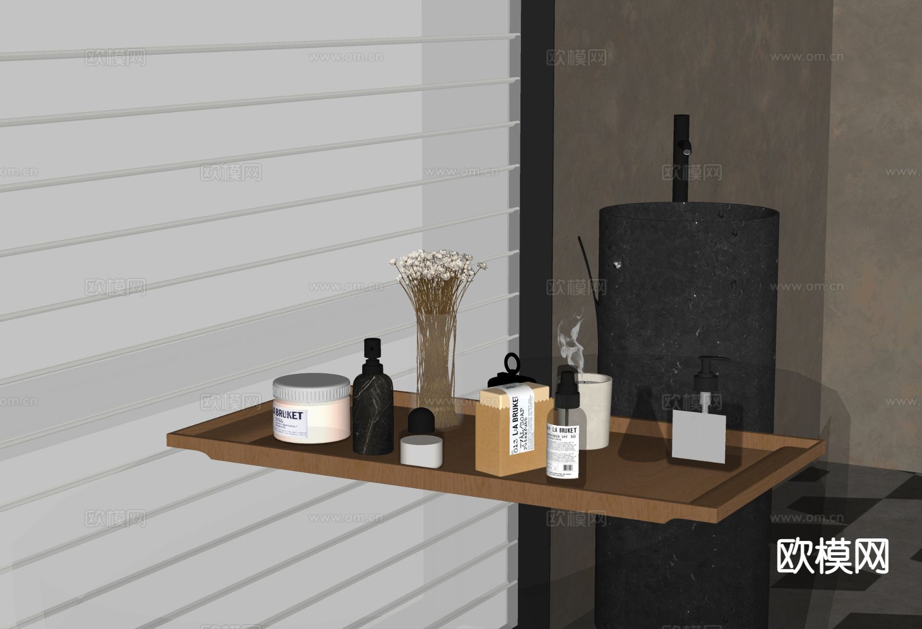 洗浴用品 洗发水 沐浴露 香皂su模型下载（渲染图1）