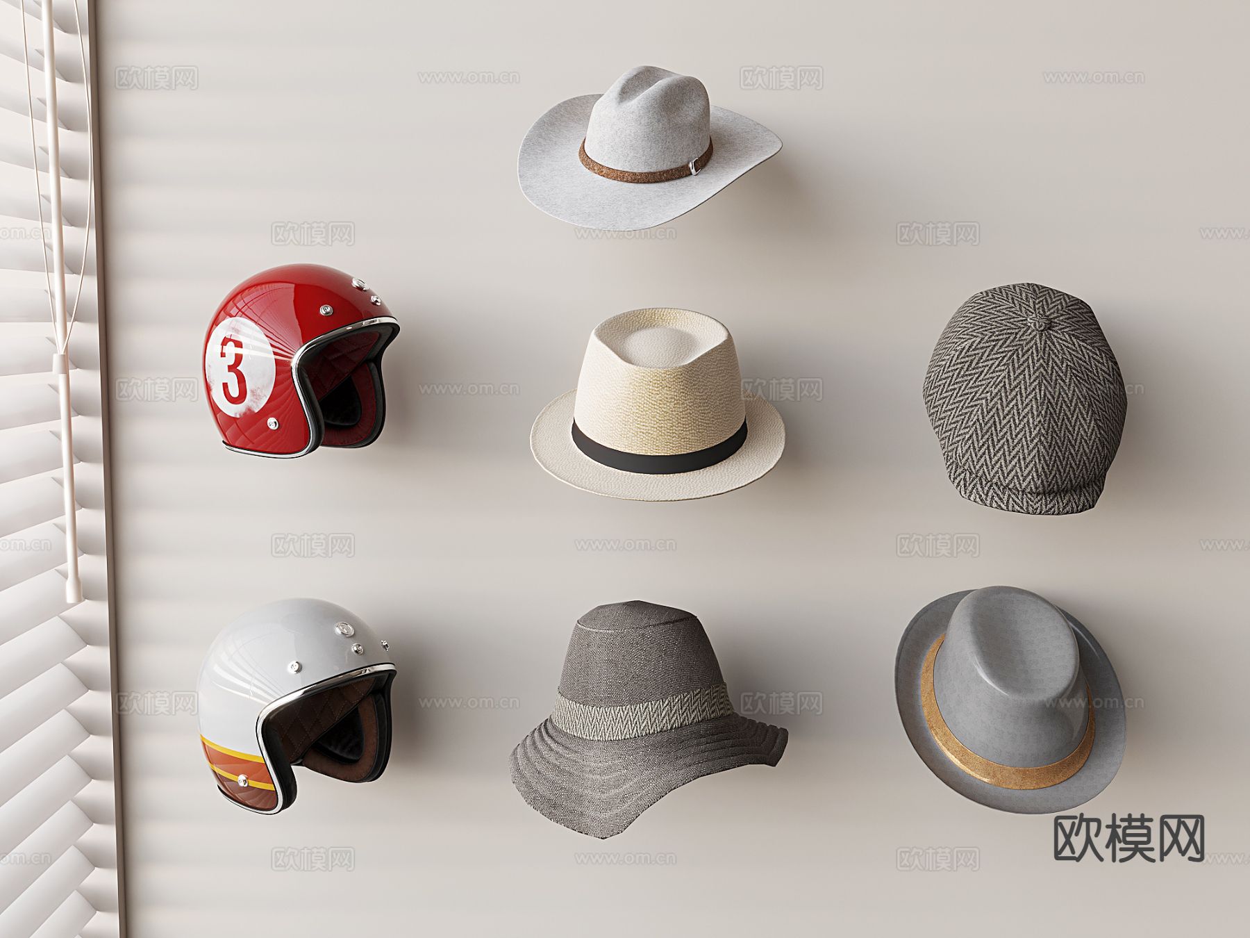 帽子 棒球帽 礼帽 牛仔帽su模型下载（渲染图2）
