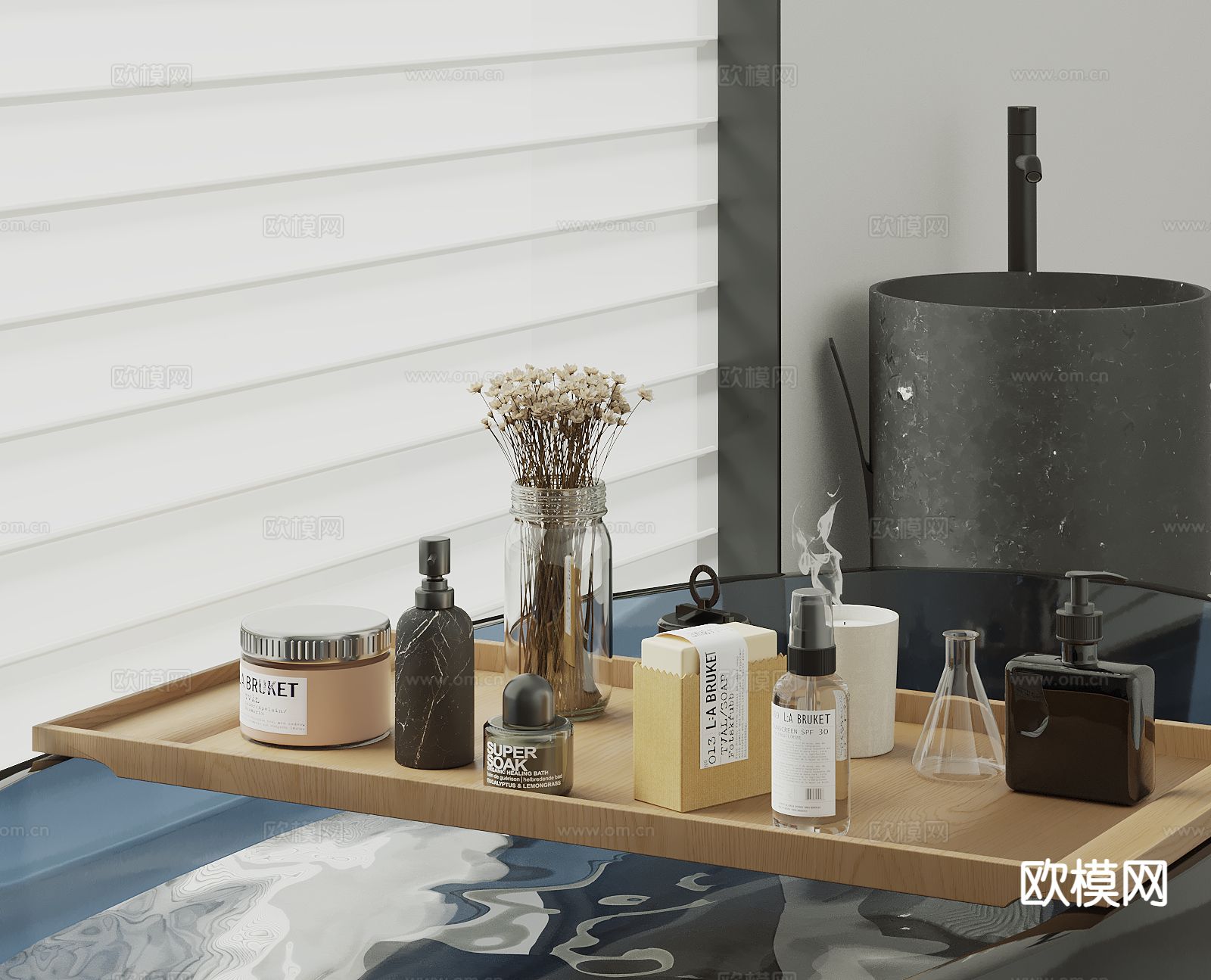 洗浴用品 洗发水 沐浴露 香皂su模型下载（渲染图2）