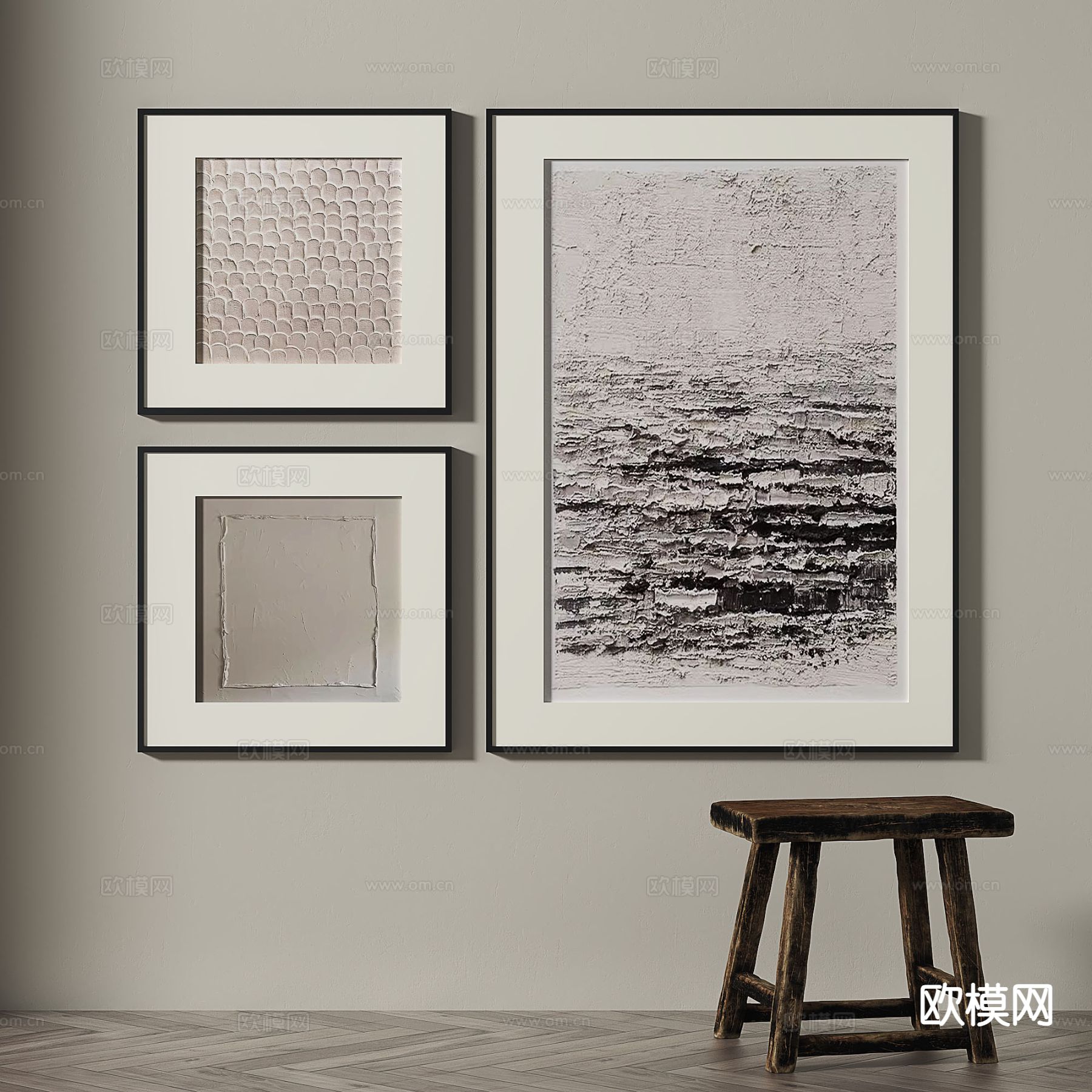 现代装饰画 挂画 抽象画3d模型