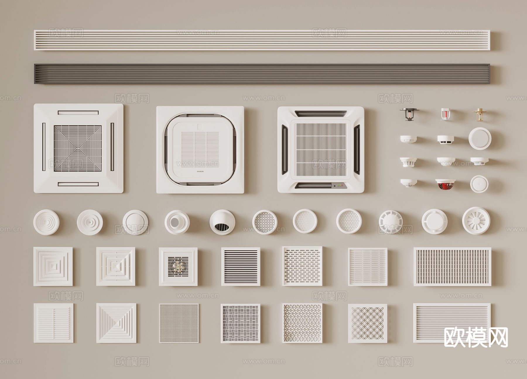 空调 出风口 排风口 喷淋3d模型