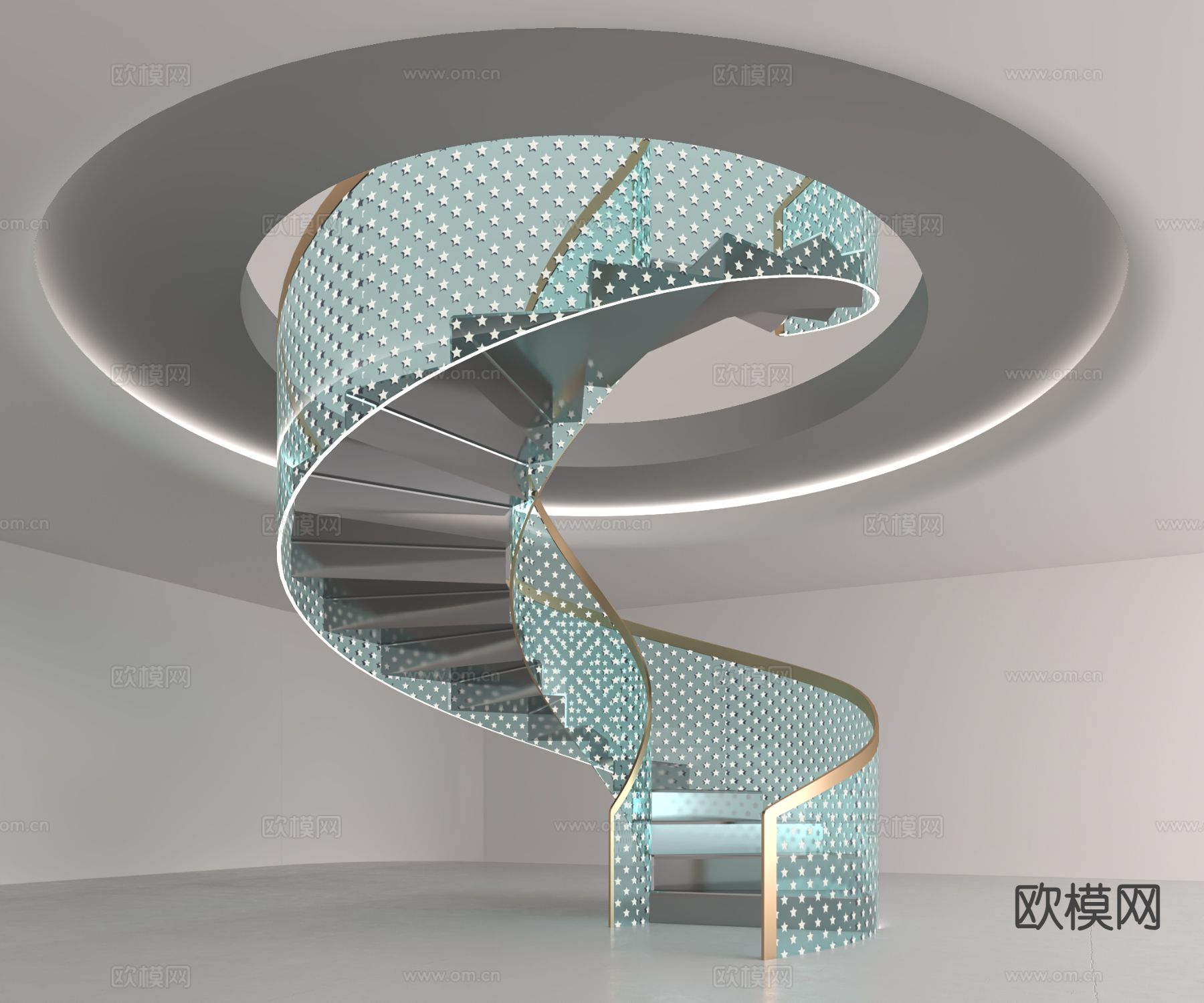 现代螺旋楼梯 旋转楼梯3d模型