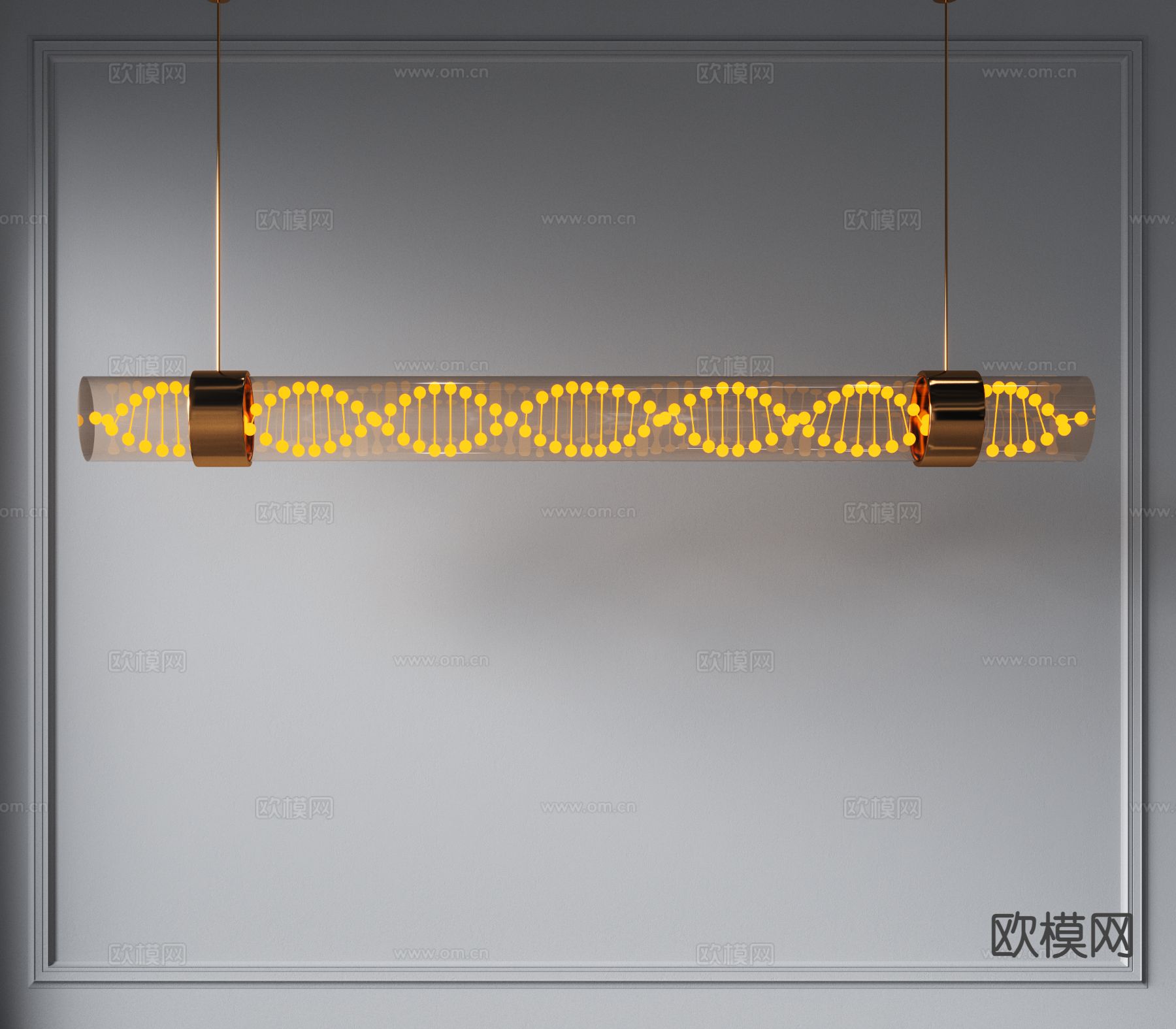 玻璃吊灯 长条吊灯3d模型