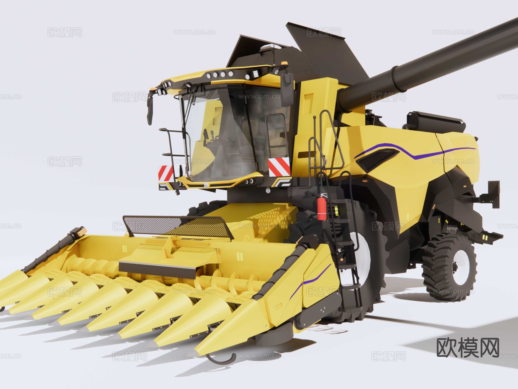 收割机 拖拉机 铲车su模型下载（渲染图4）