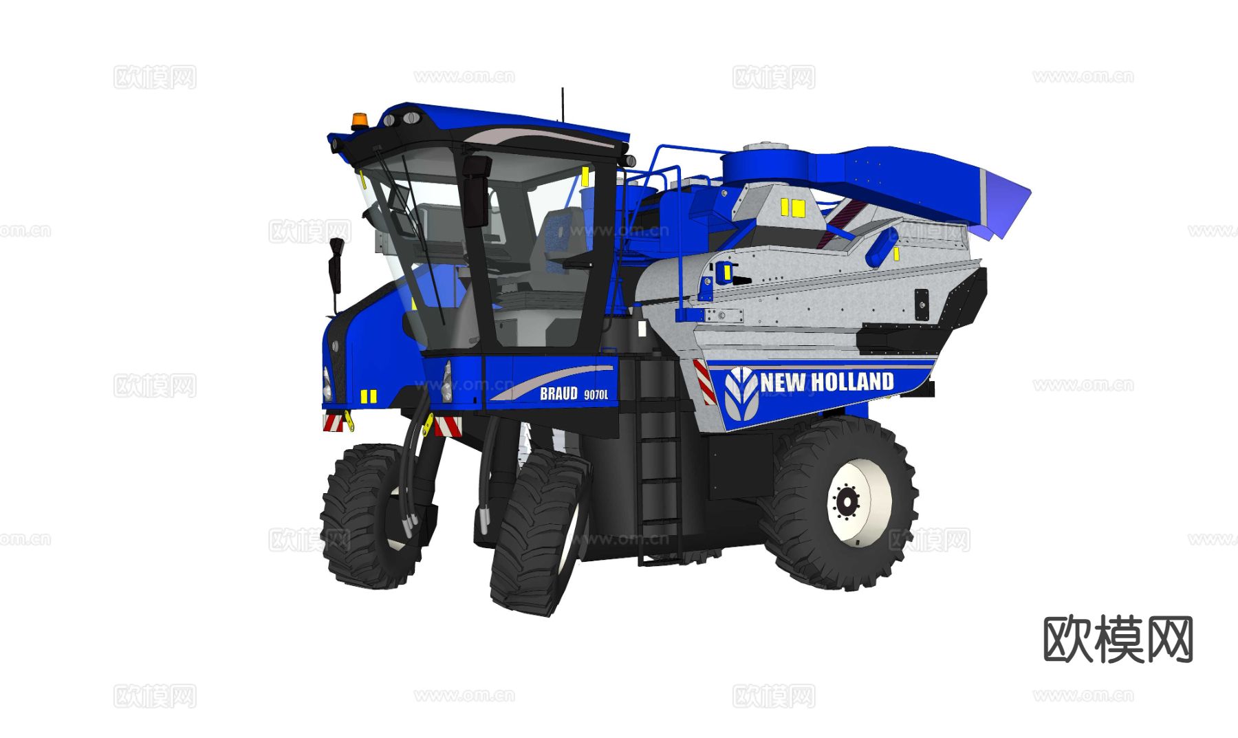 联合收割机su模型下载（渲染图1）