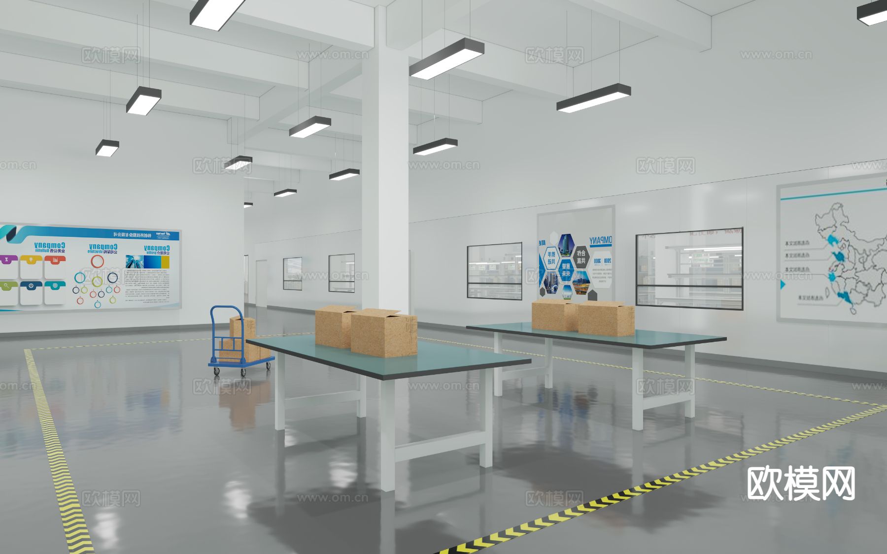 厂房车间 工厂车间3d模型下载（渲染图1）