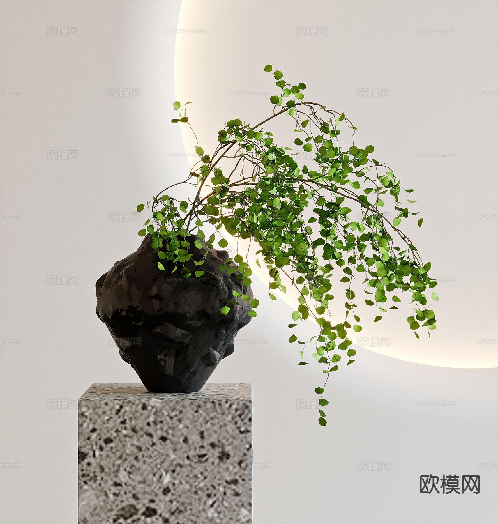 现代水培绿植 绿植花艺3d模型