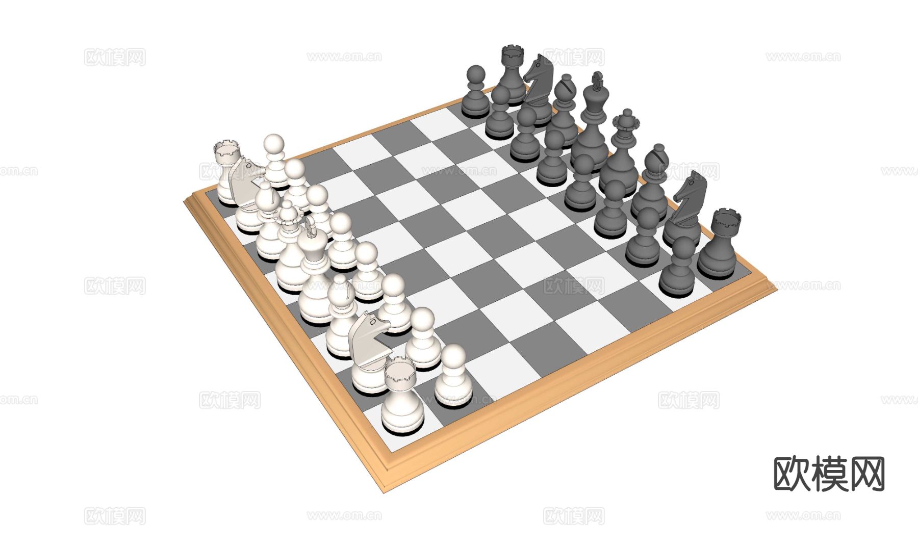 国际象棋 棋盘su模型下载（渲染图1）
