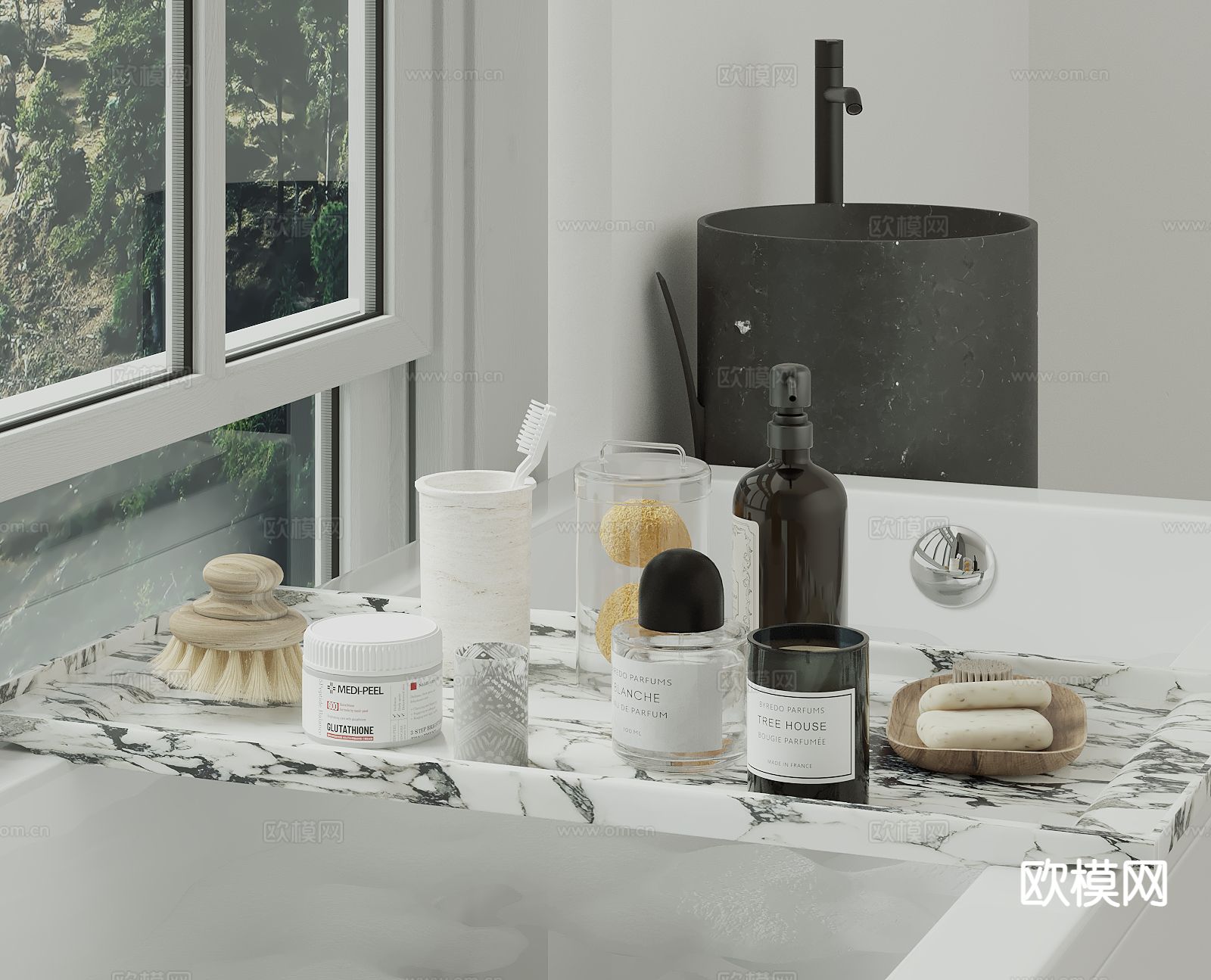 洗浴用品 洗发水 沐浴露 香皂su模型下载（渲染图2）